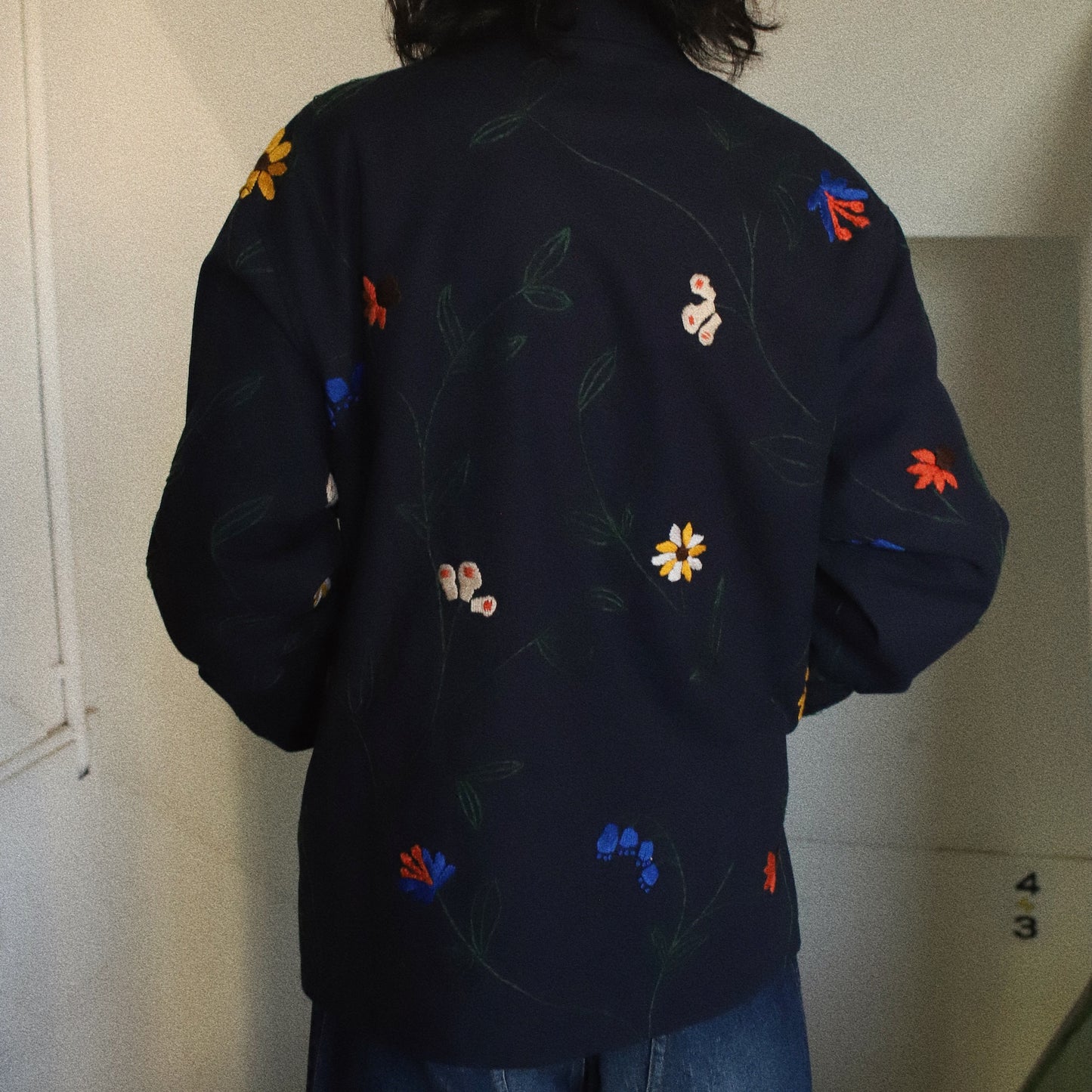 Hand embroidery jacket Navy