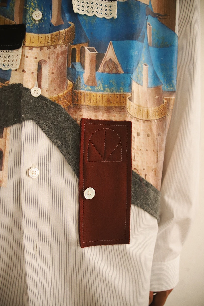 Appliqué-detail shirt White