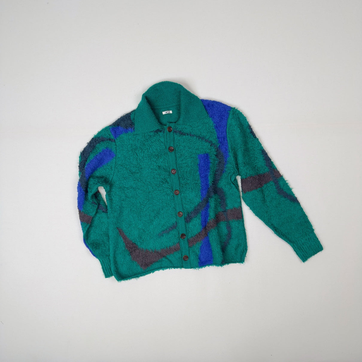 Jacquard-design cardigan Green