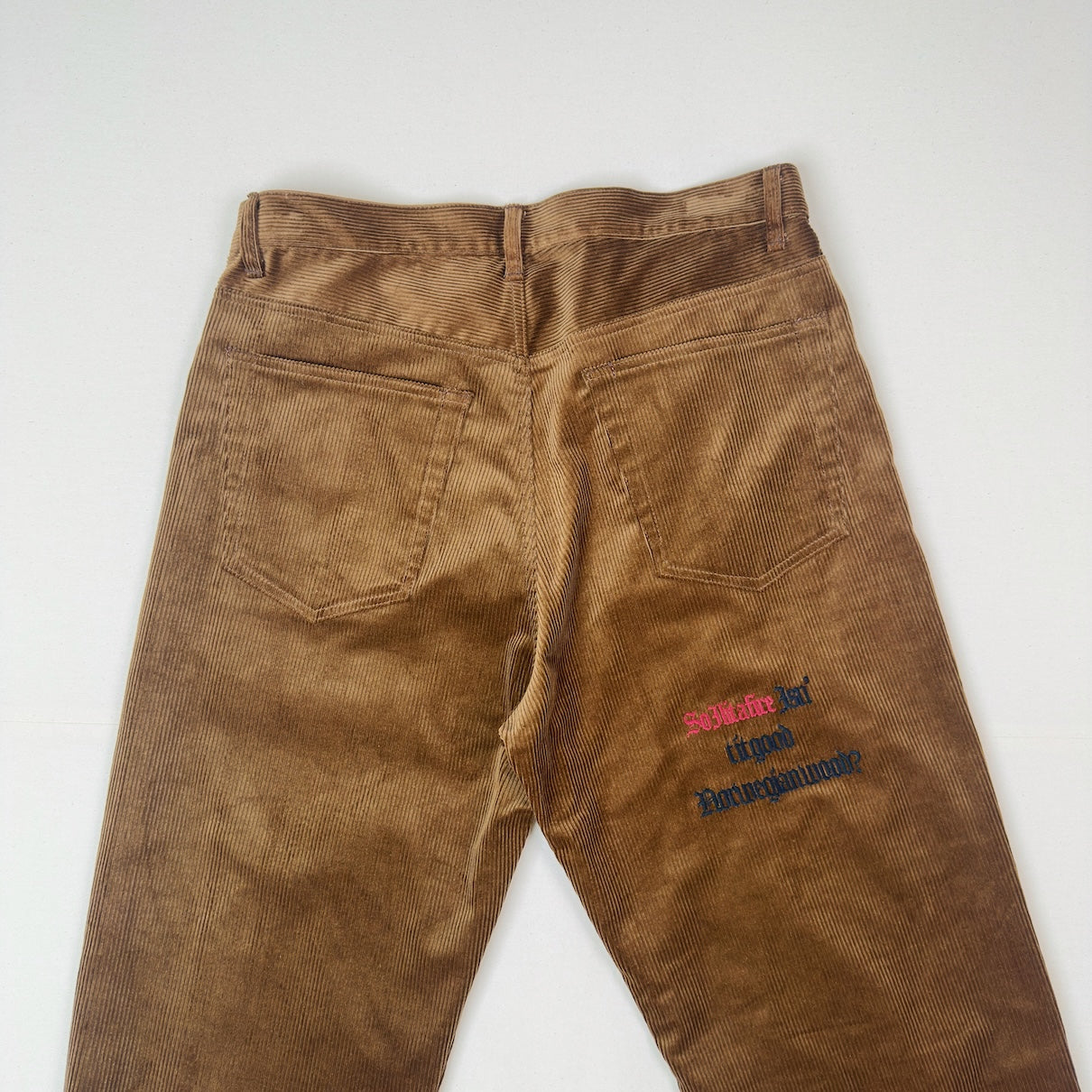 Embroidery-design pants Brown