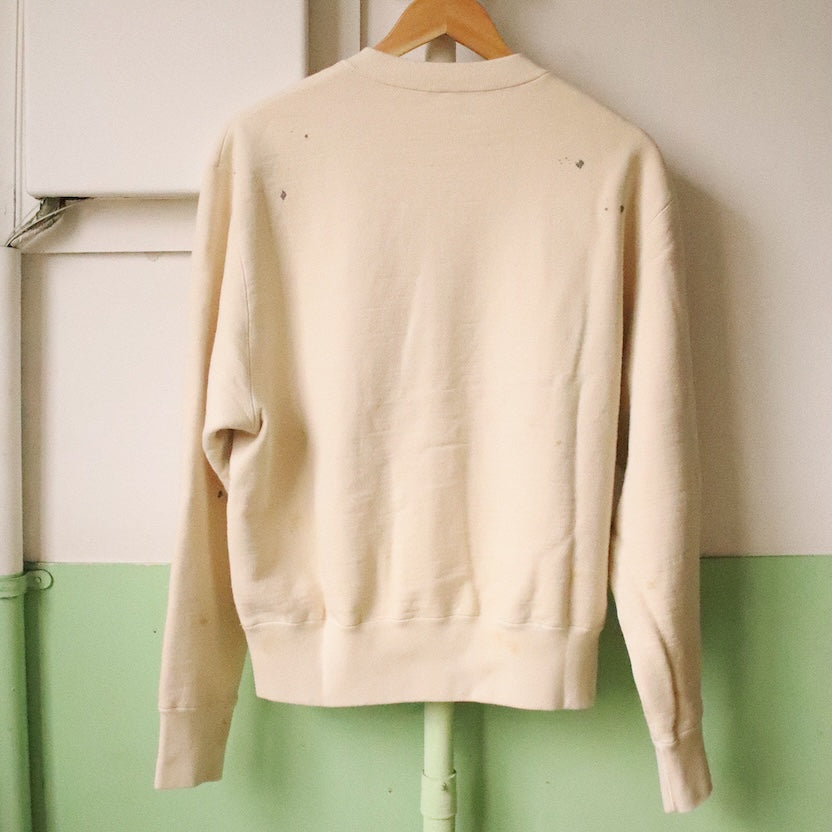 Vintage-eﬀect sweat cardigan Oatmeal