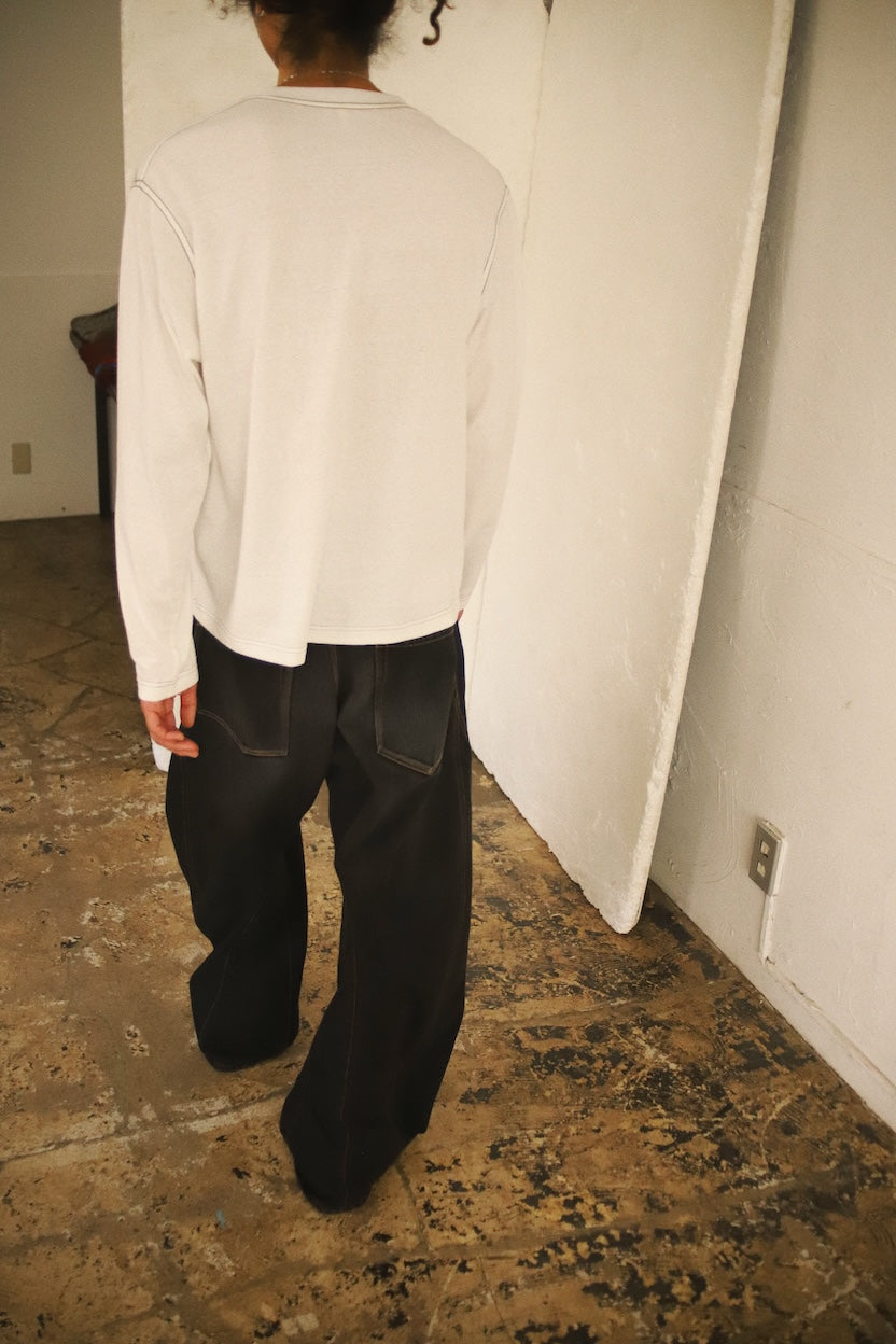 Printed long-sleeve T-shirt White