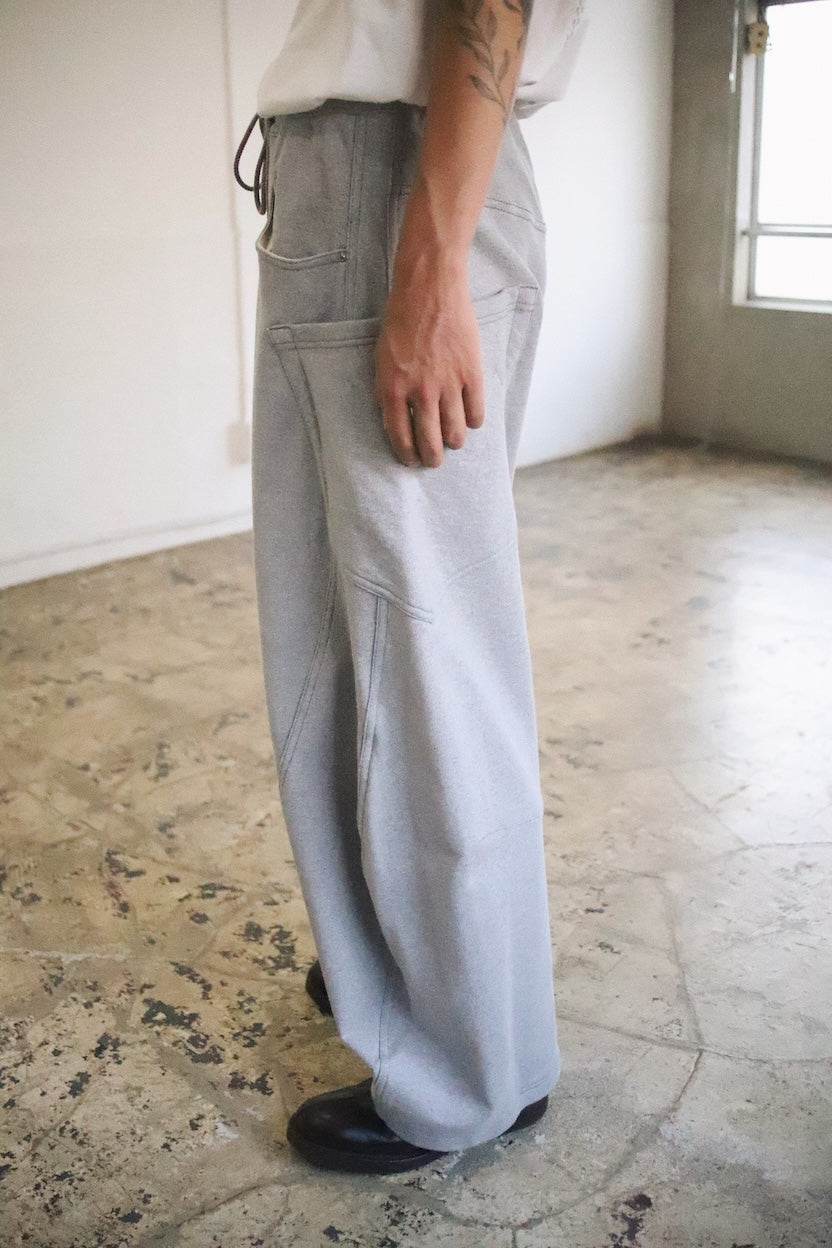 3D cutting sweat pants Gray