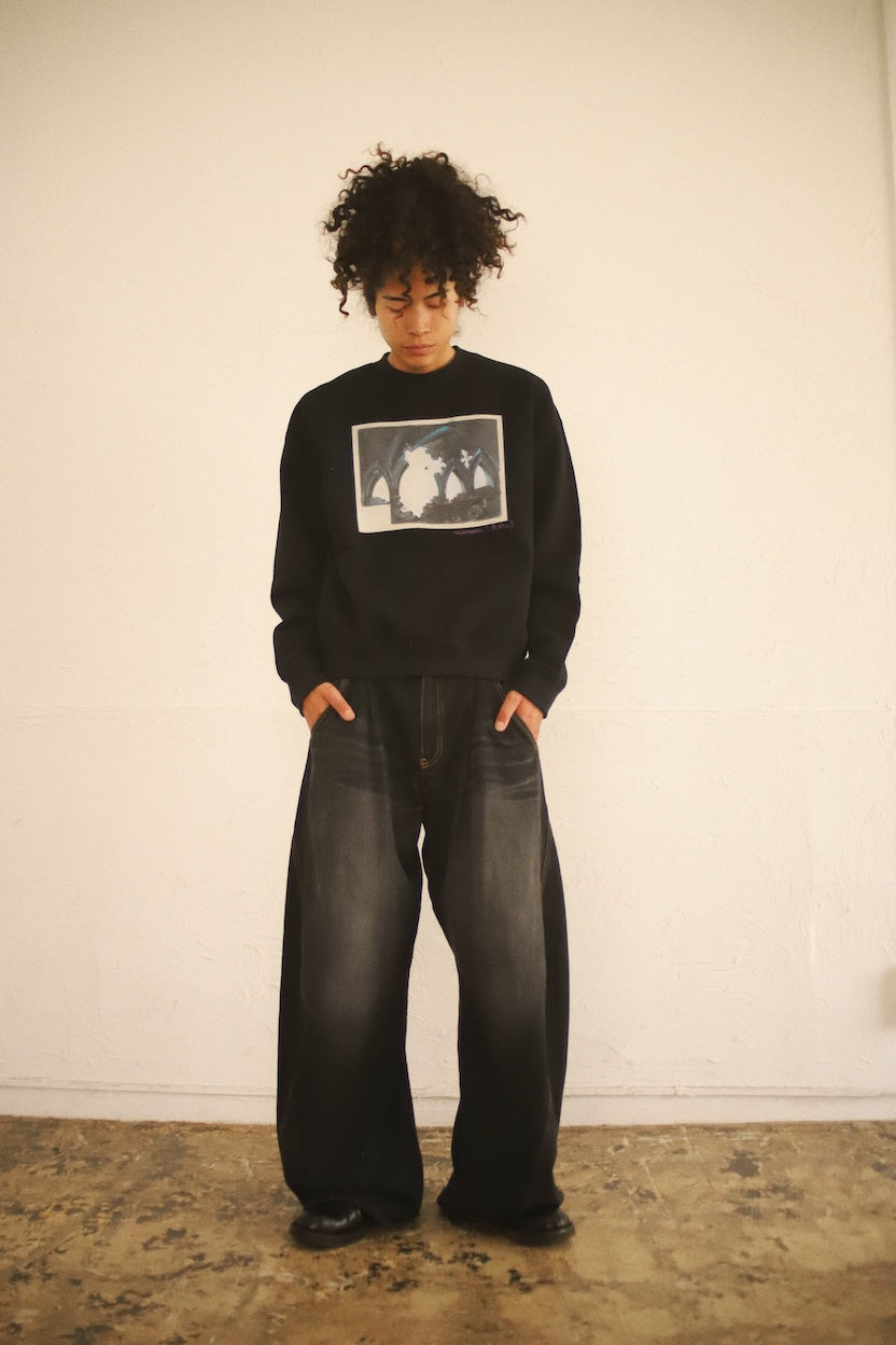 Printed sweat shirt Black