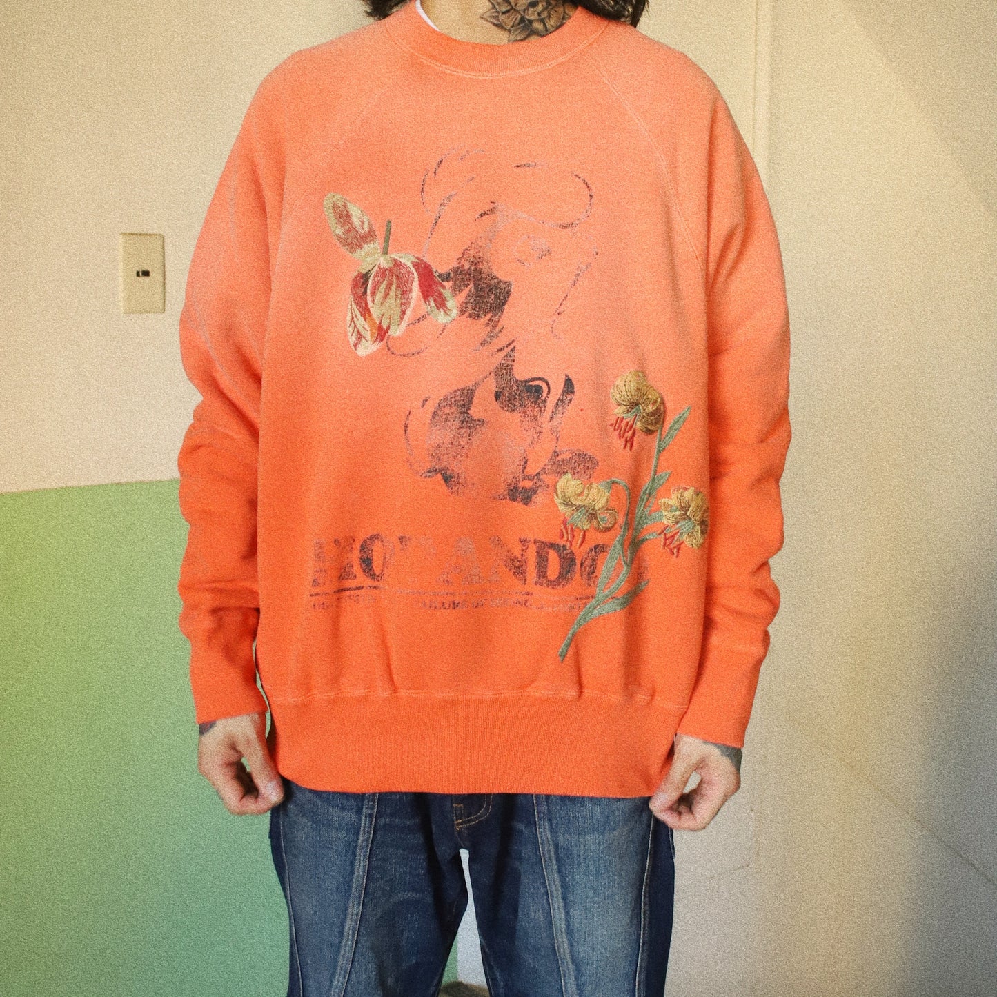 Vintage finished sweatshirt Orange