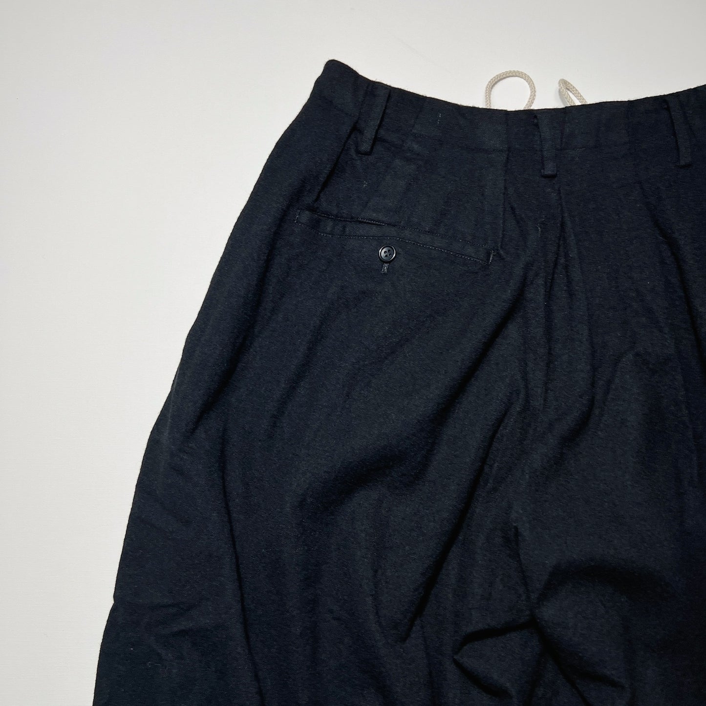 Washed wool balloon pants Black