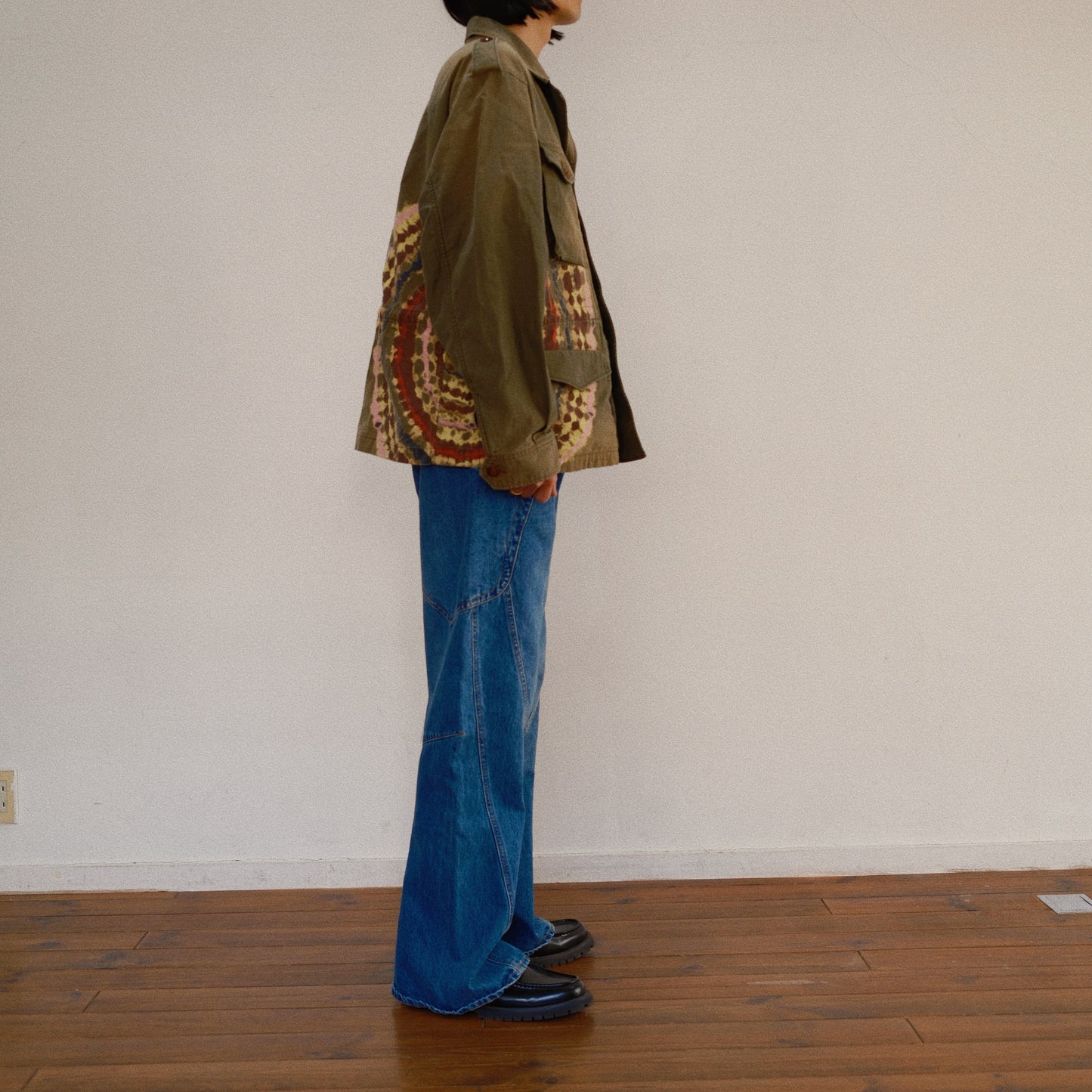 Tie-Dye Military Jacket Khaki