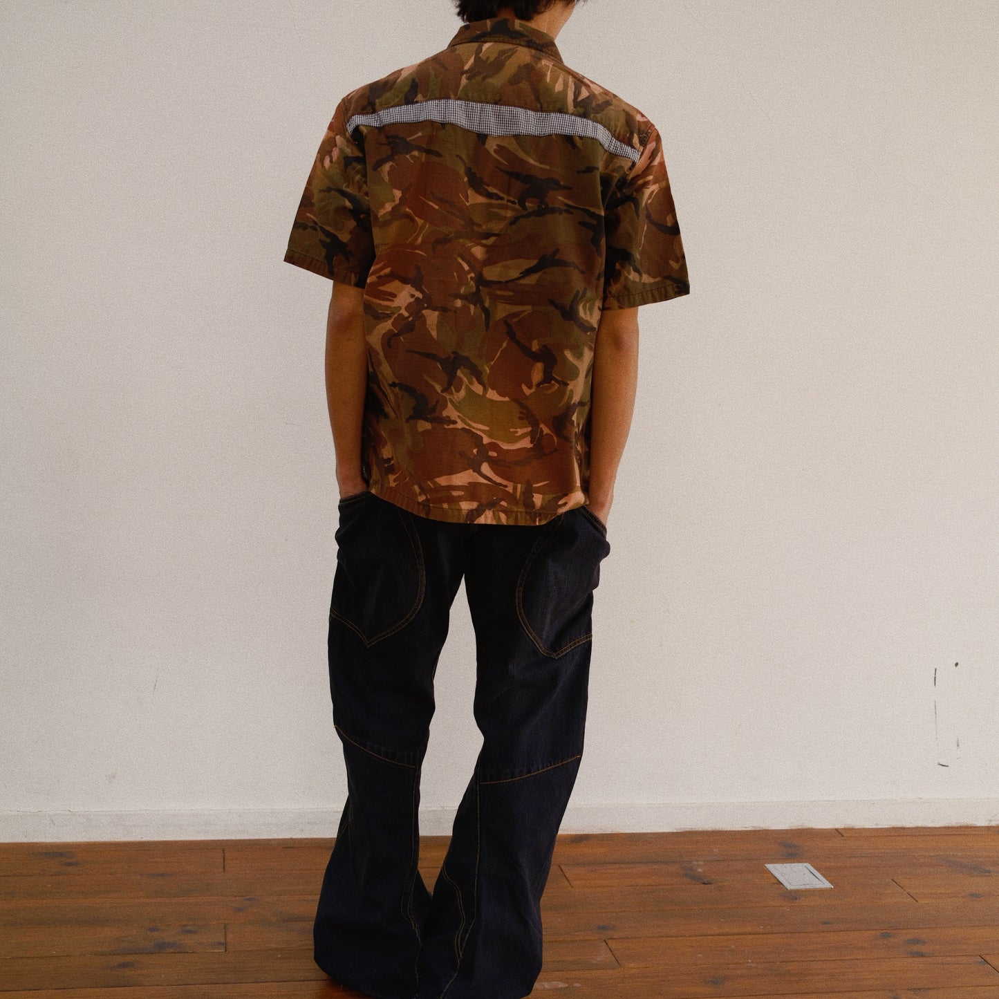 Patchworked Camo Shirt Black