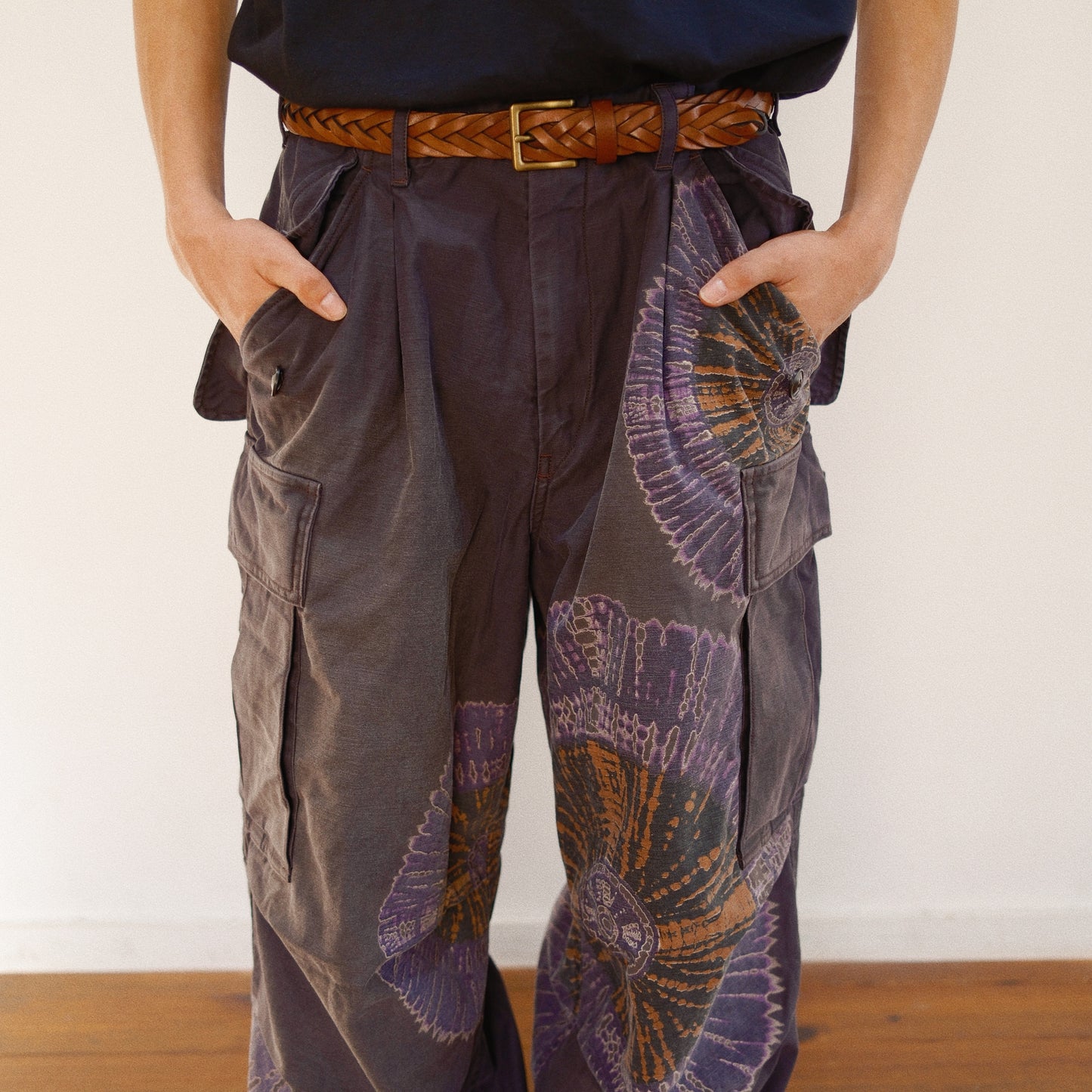 Tie-Dye Military Pants  Black