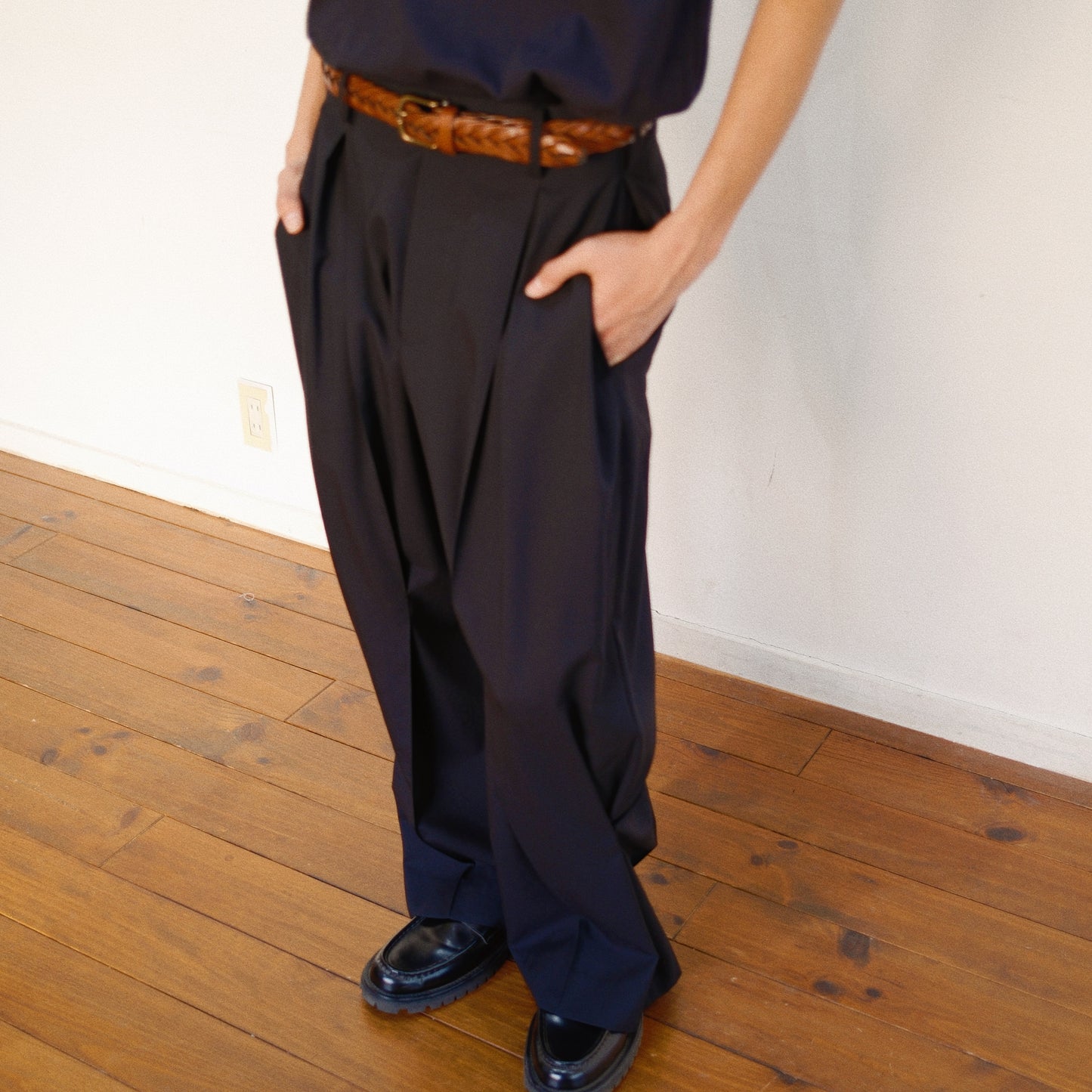 Pleated Dress Pants　Black