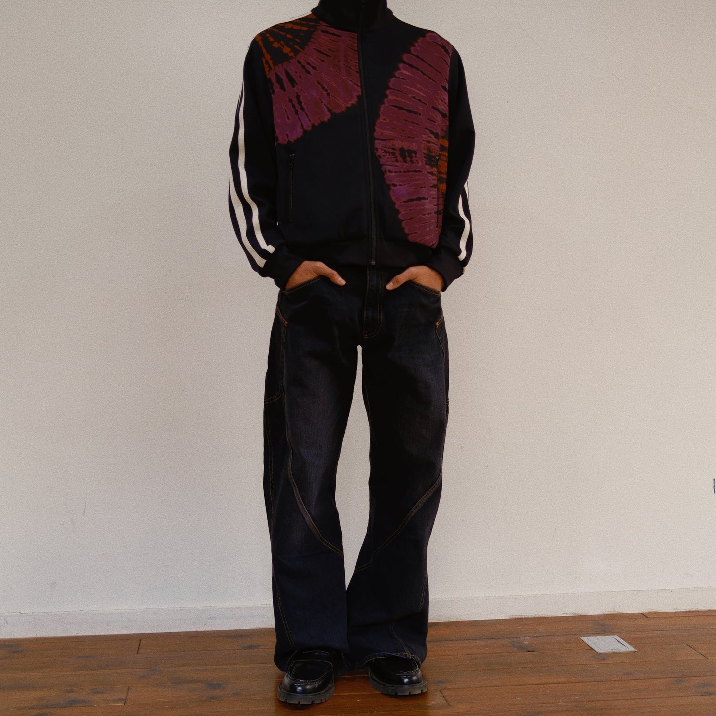 Tie-Dye Track Jacket  Black