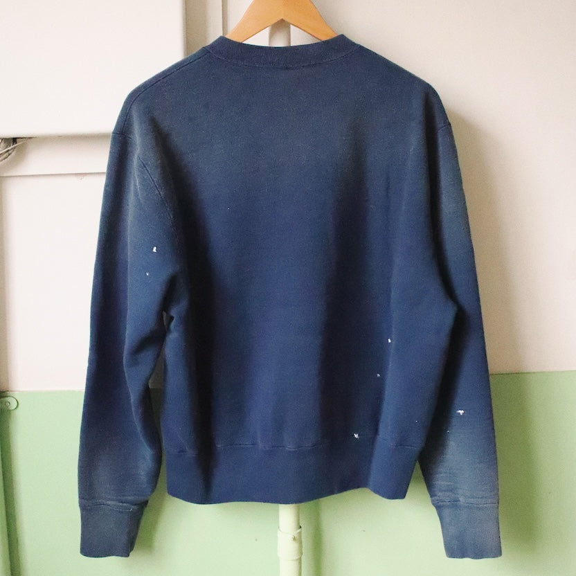 Vintage-eﬀect sweat cardigan Navy
