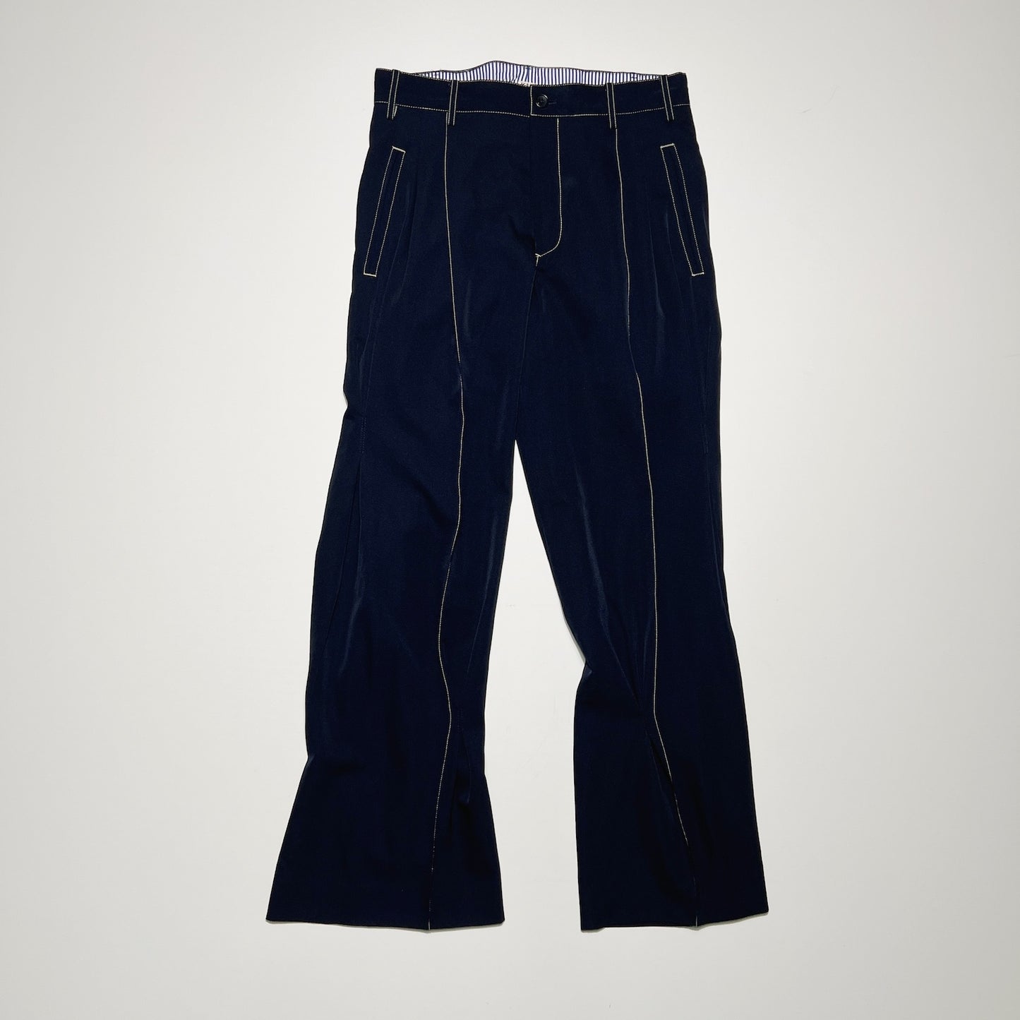 Pleat-detail pants Navy