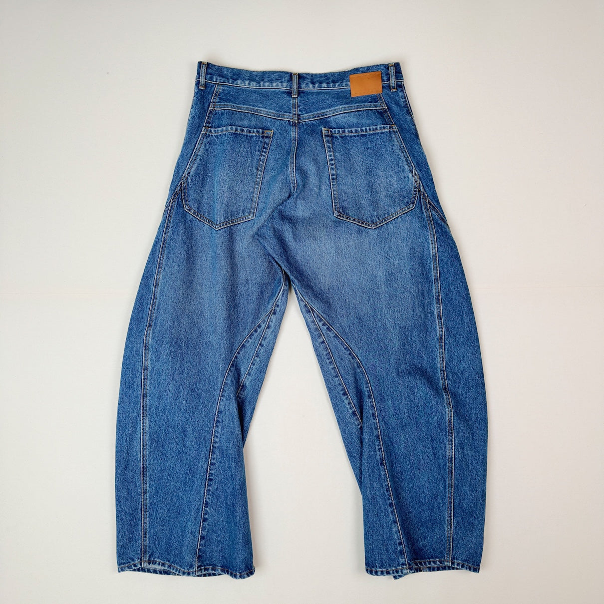 3D cutting denim pants Indigo