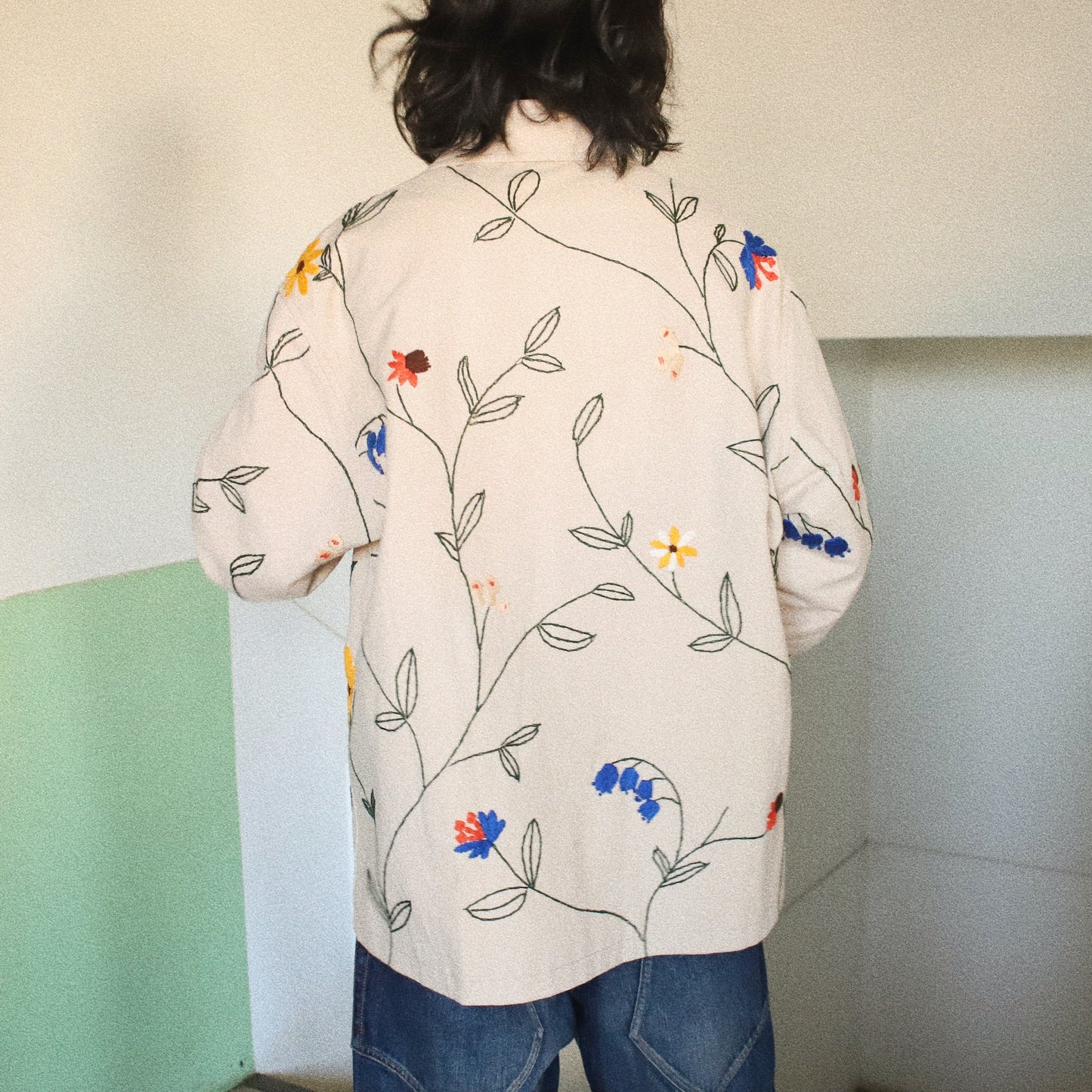 Hand embroidery jacket Beige