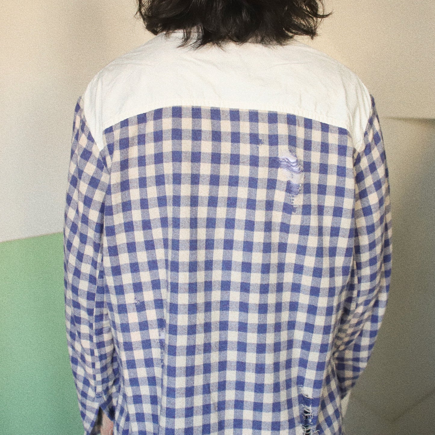 Vintage finished reversible shirt Blue