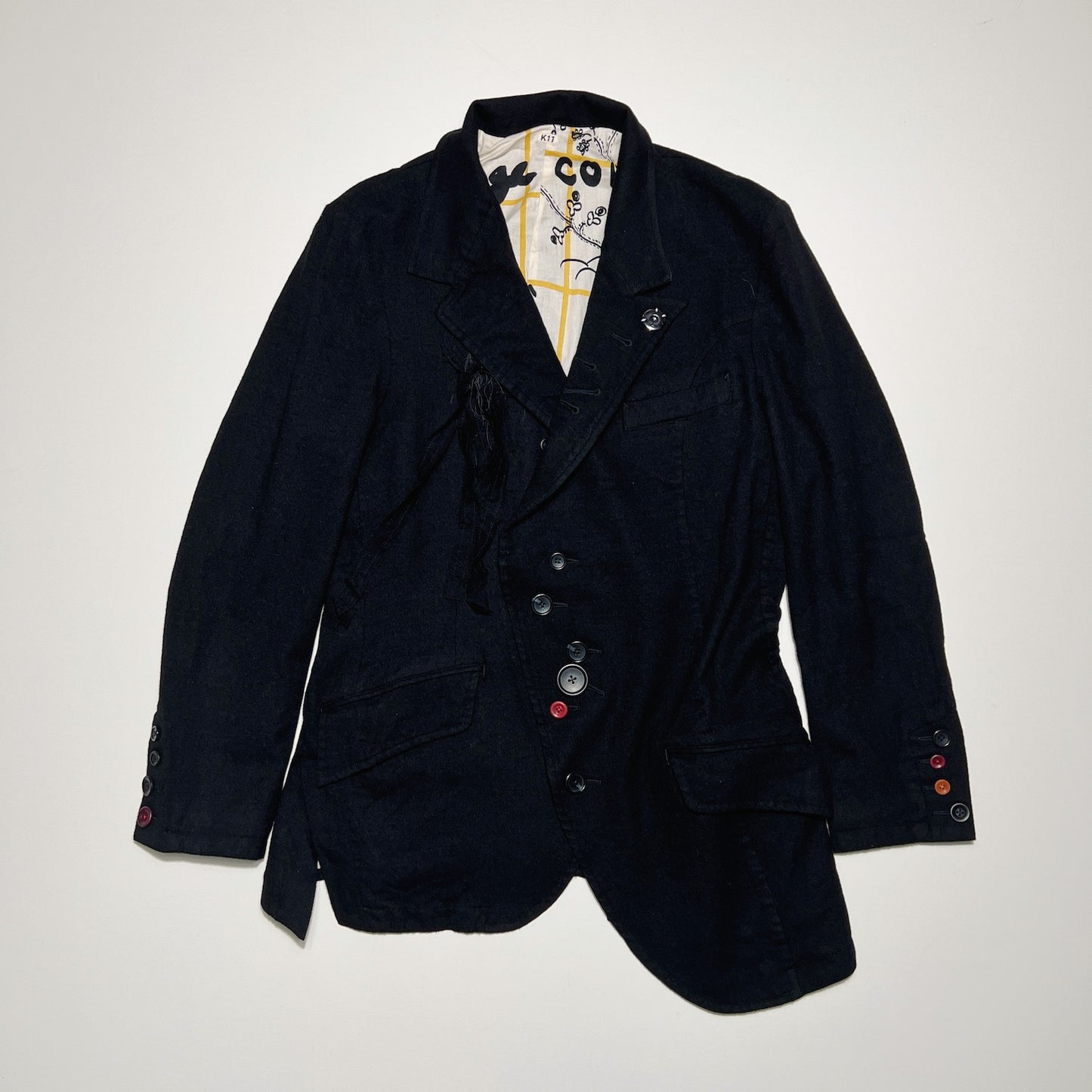 Washed wool jacket Black