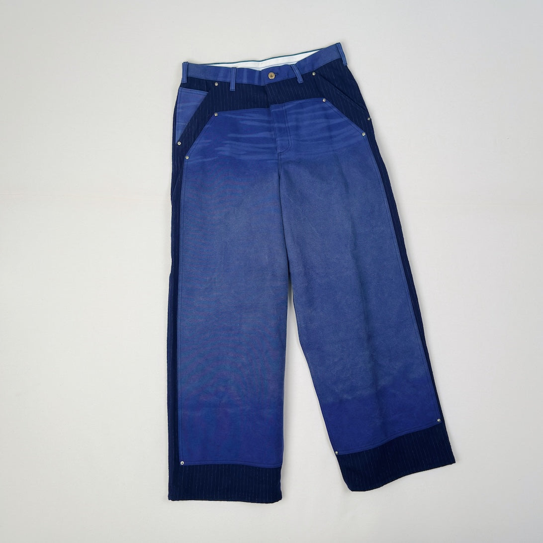 Vintage-eﬀect work pants Blue
