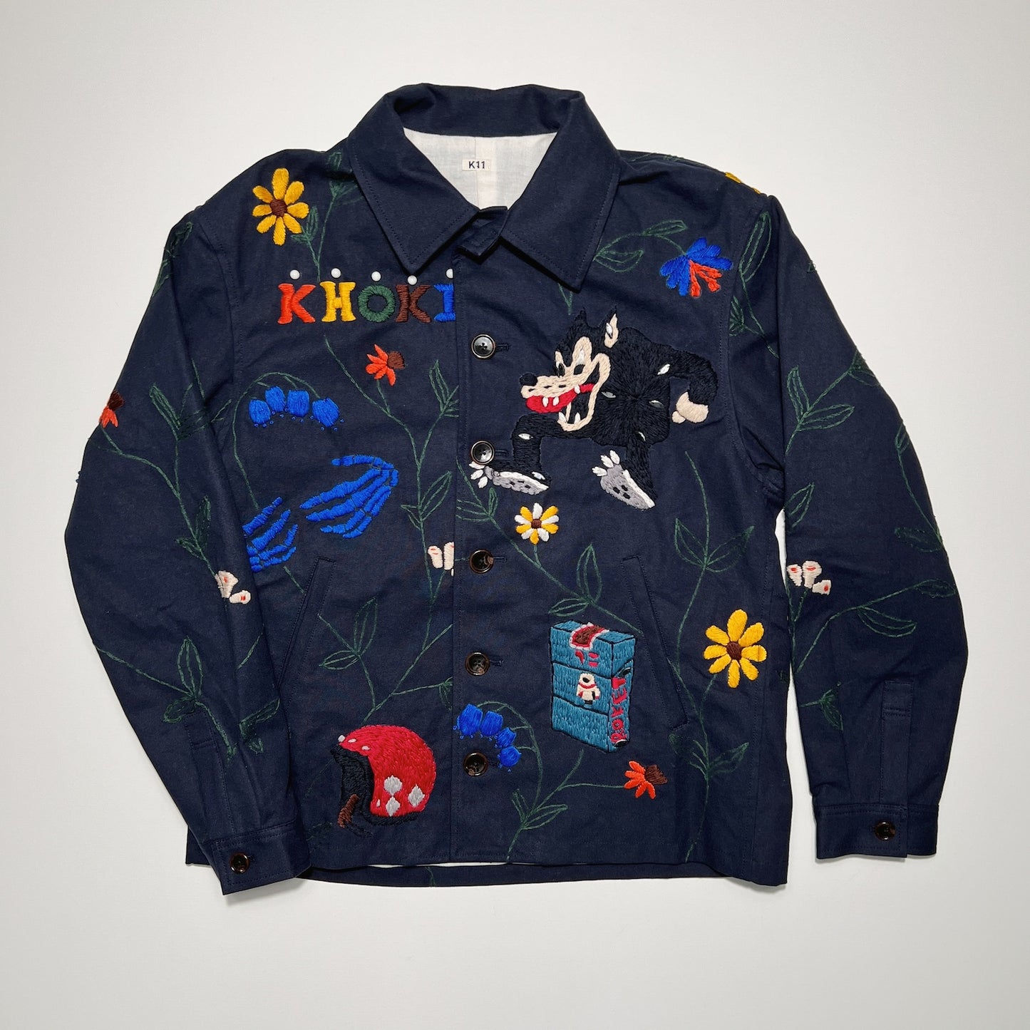 Hand embroidery jacket Navy