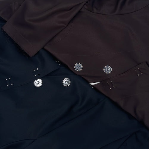 No-collar wool gabardine jacket Black