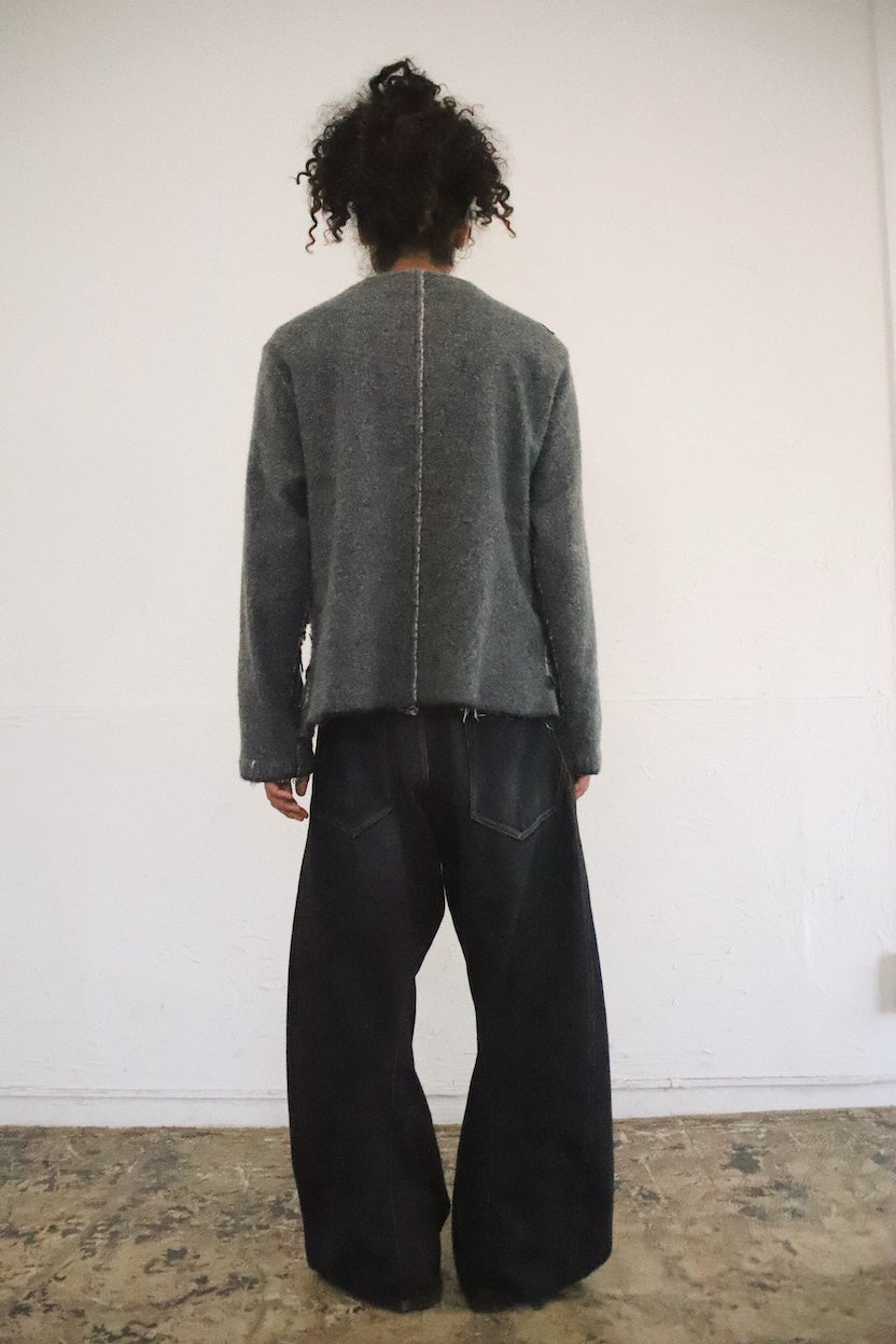 Asymmetric jacket Gray