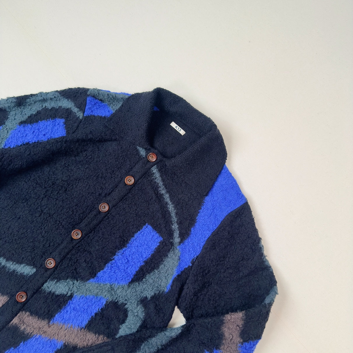 Jacquard-design cardigan Black