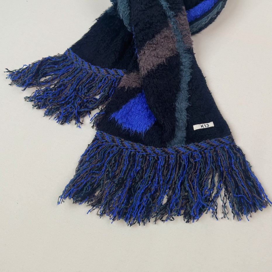 Jacquard-design muﬄer Black