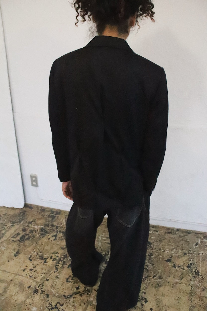 Tuck-detail blazer Black