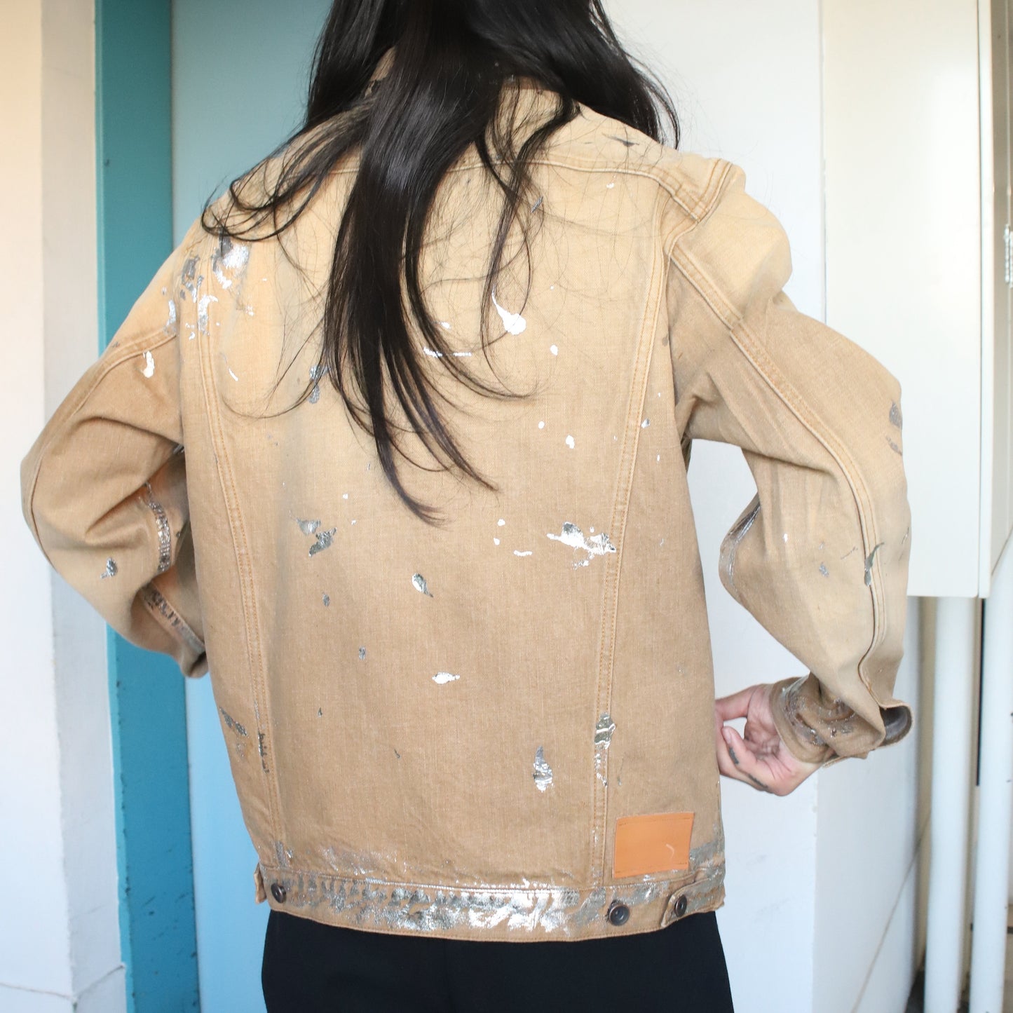 Silver printed jacket Brown
