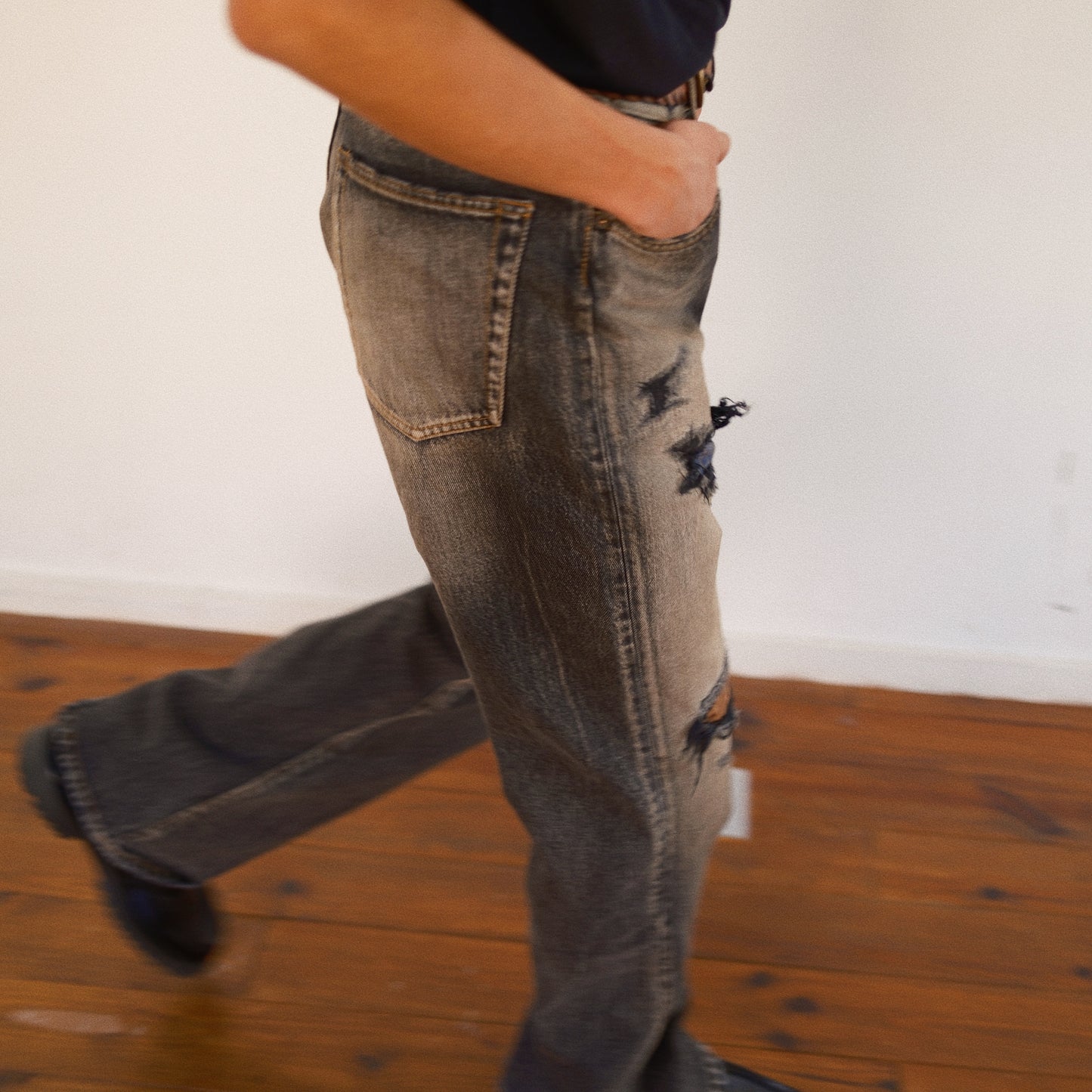 Fated Memory Denim Pants  Black