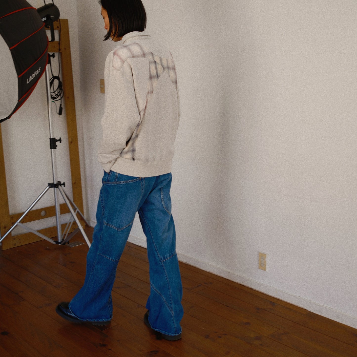 Pachwoked Half-Zip Sweatshirt Oatmeal