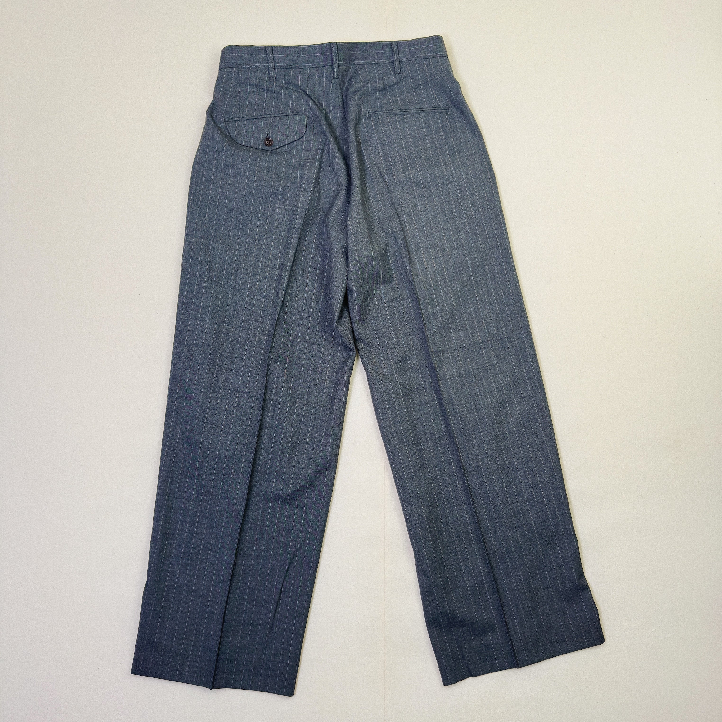 Pleated Stripe Summer Wool Pants Gray – EYE/KHOKI