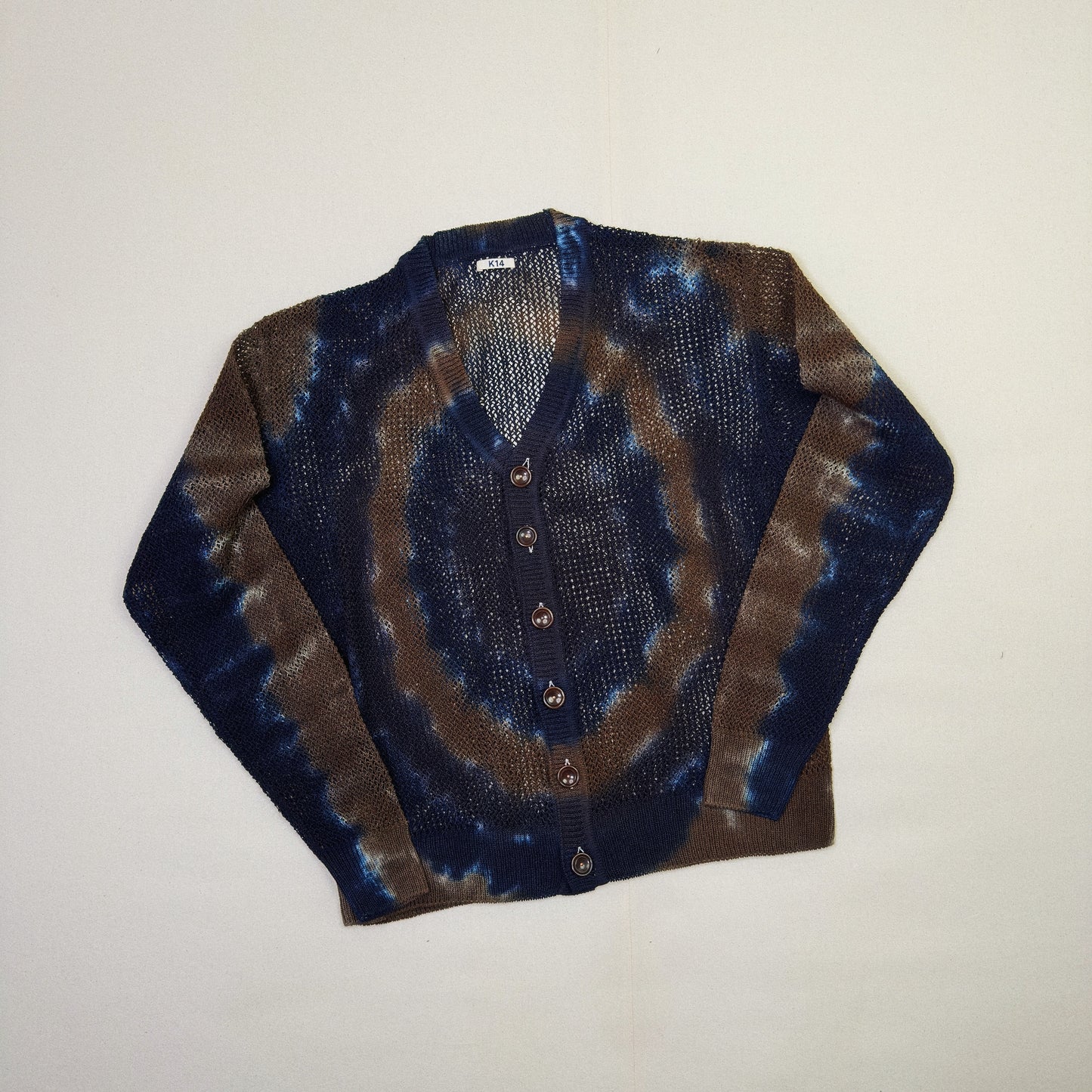 Tie-Dye Knit Cardigan Brown