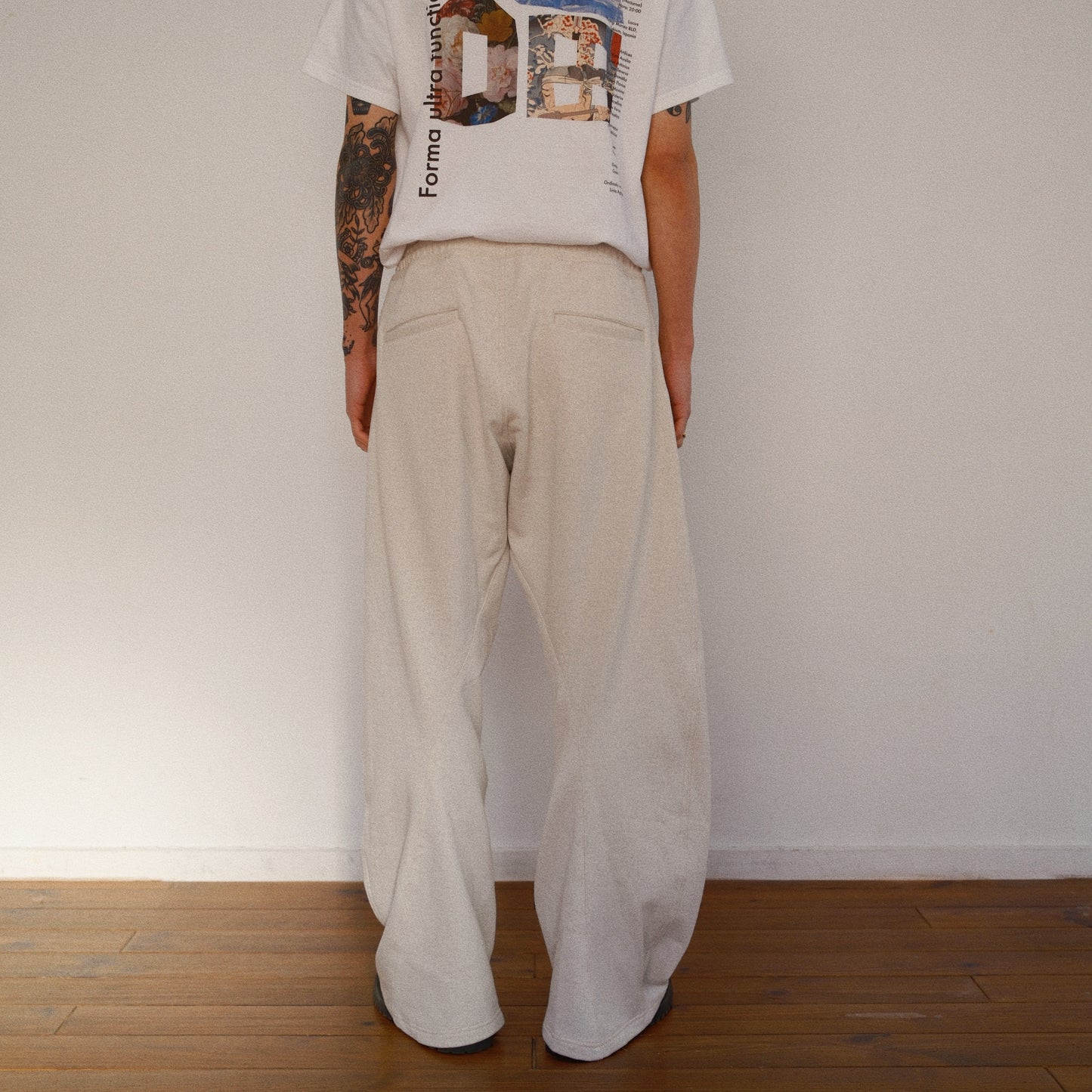 3D Cutting Sweat Pants Oatmeal