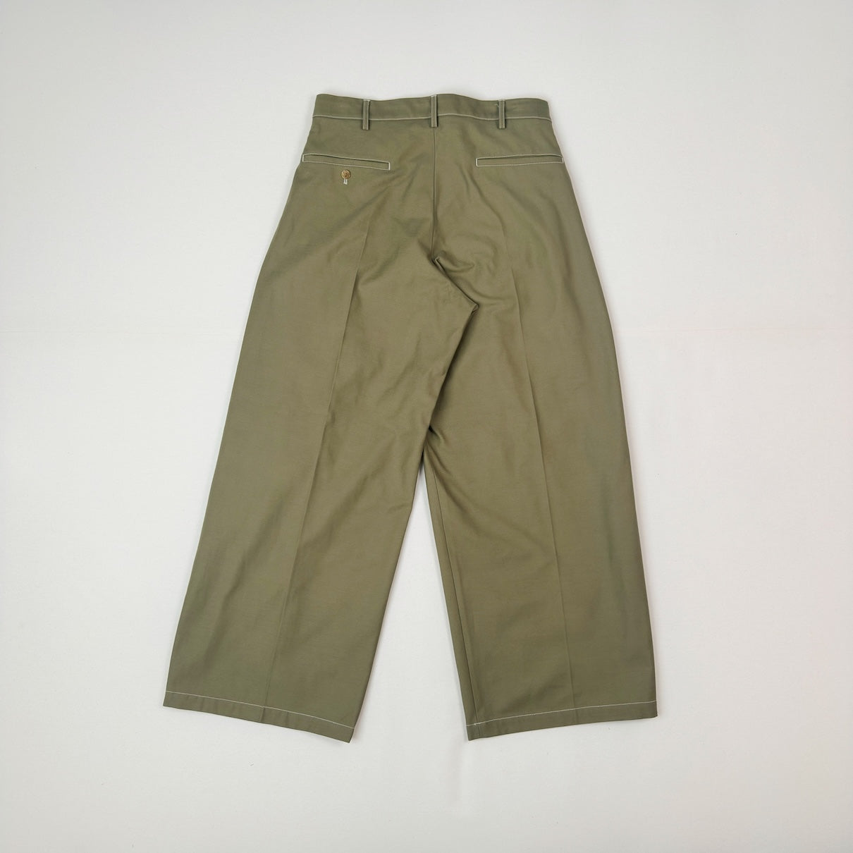 Tuck-detail cotton pants Khaki