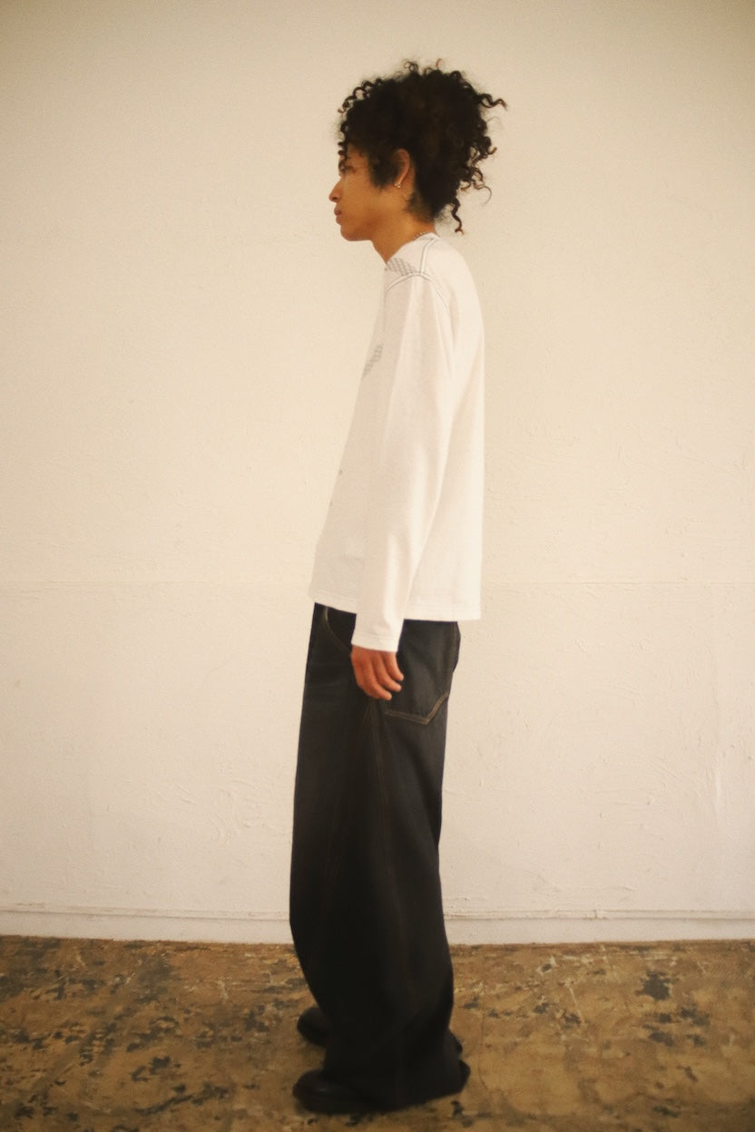 Printed long-sleeve T-shirt White