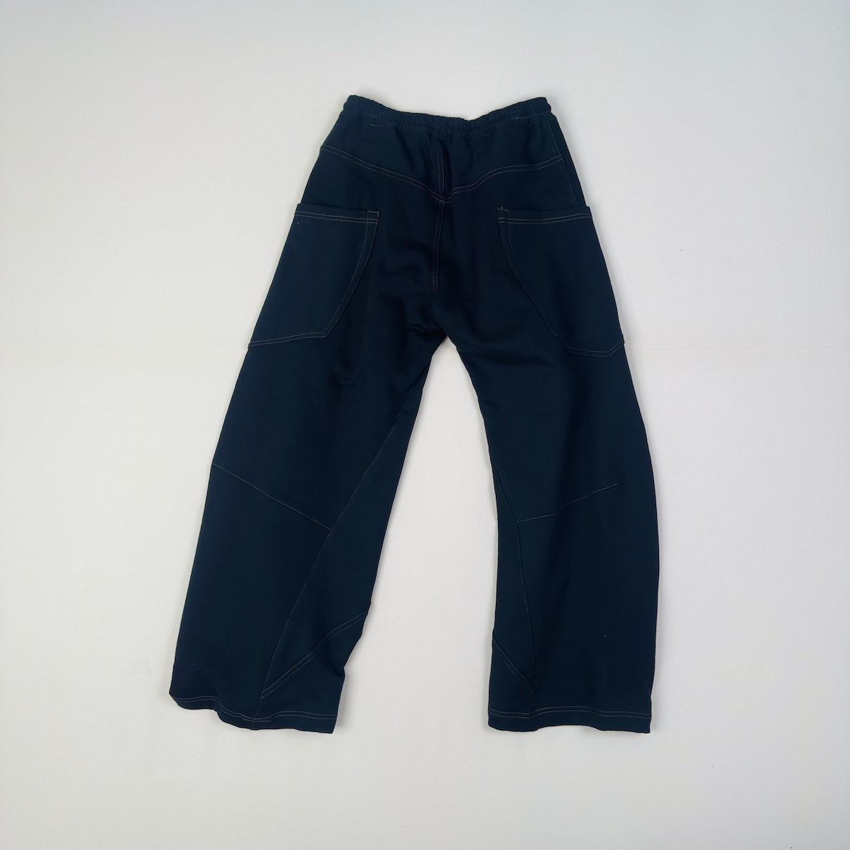 3D cutting sweat pants Black