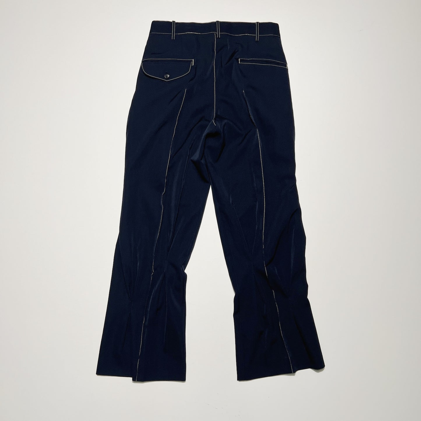 Pleat-detail pants Navy