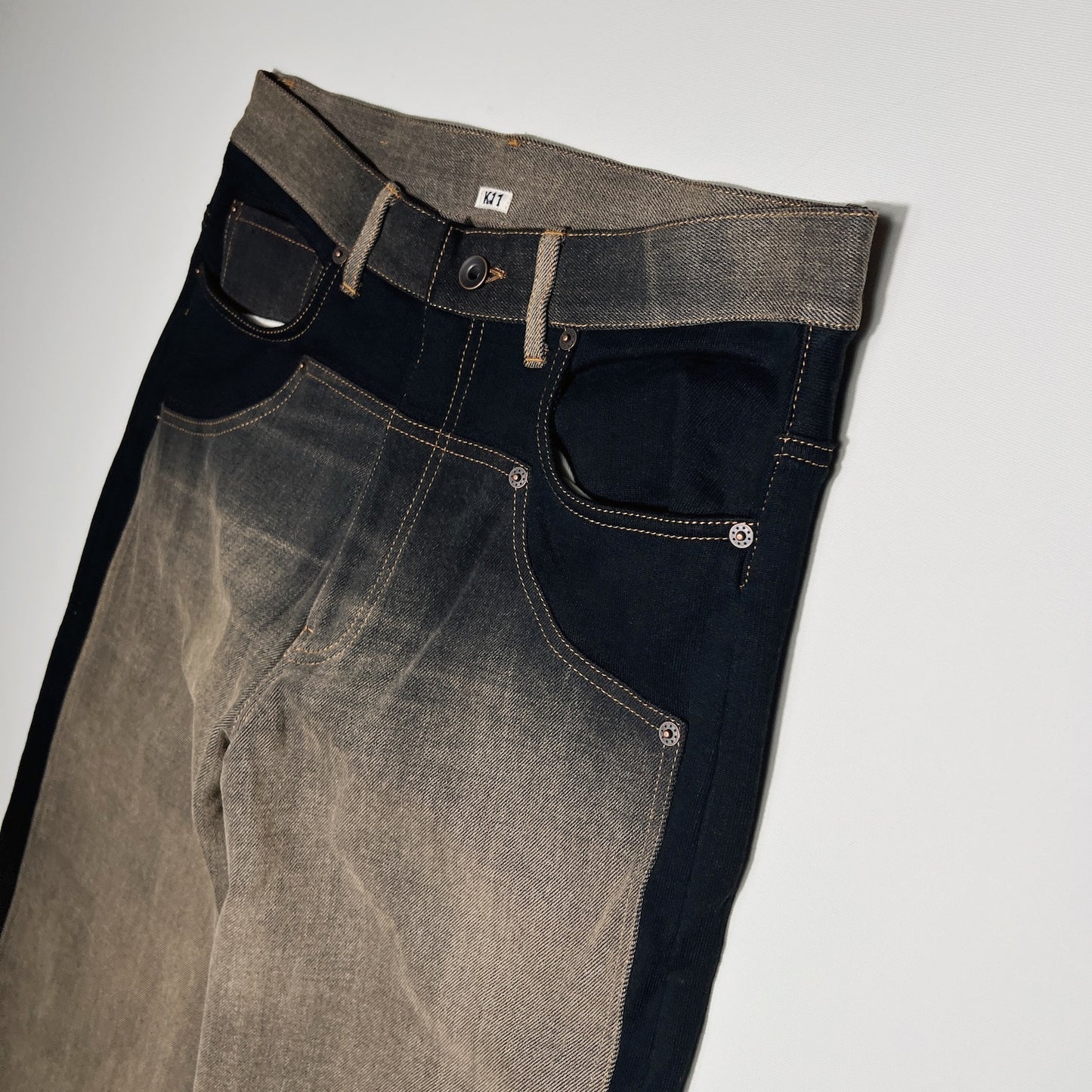 Denim patched swat pants Black