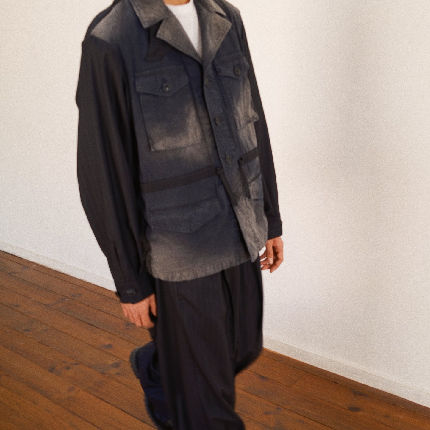 Combination Military Jacket Black