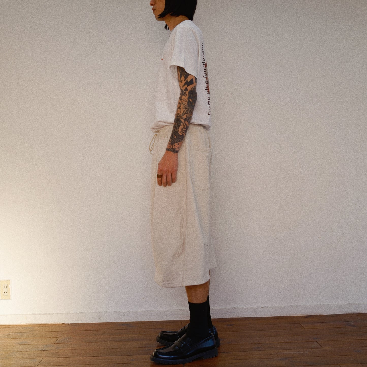 Pleated Balloon Sweat Pants Oatmeal