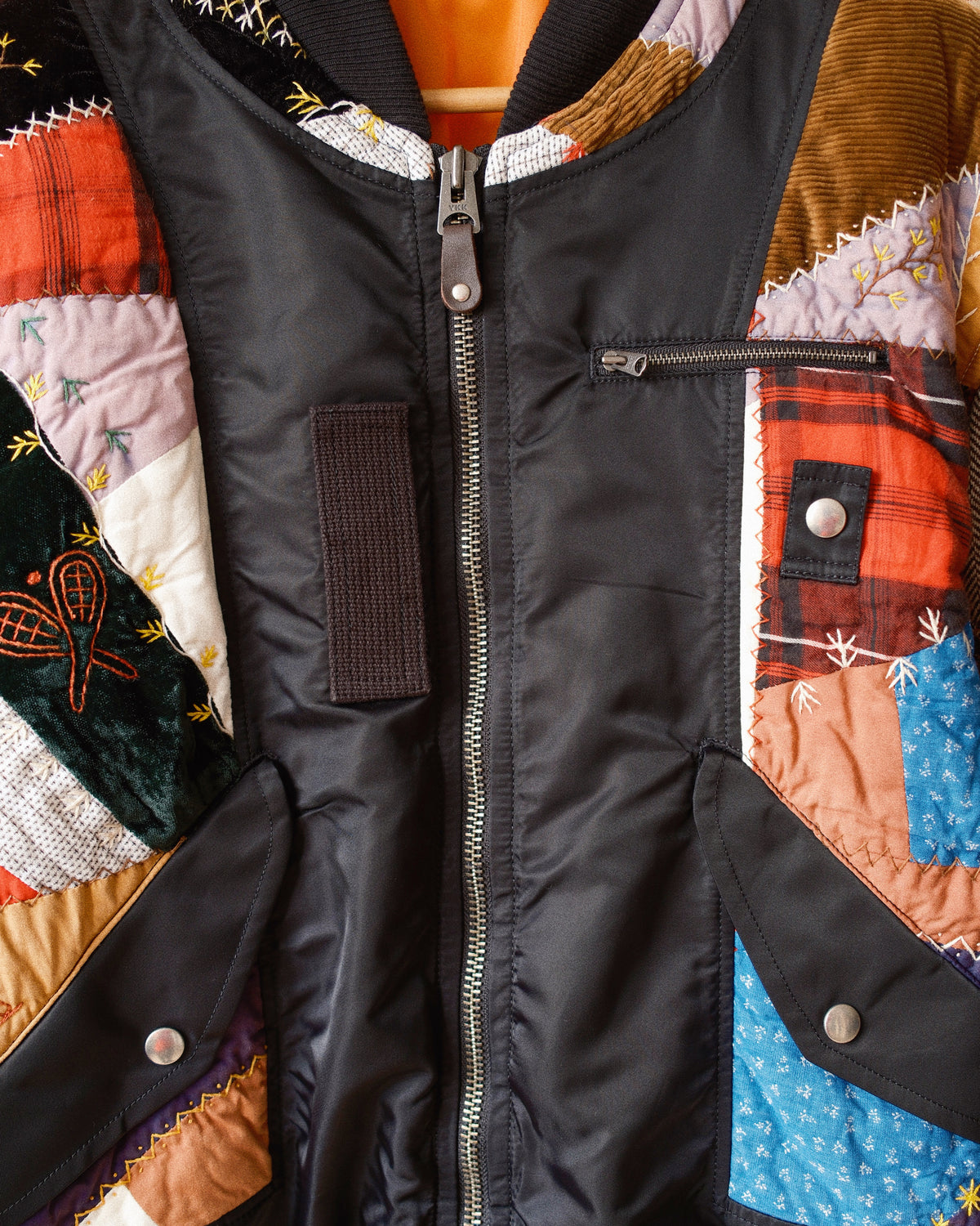 Quilt bomber jacket Black