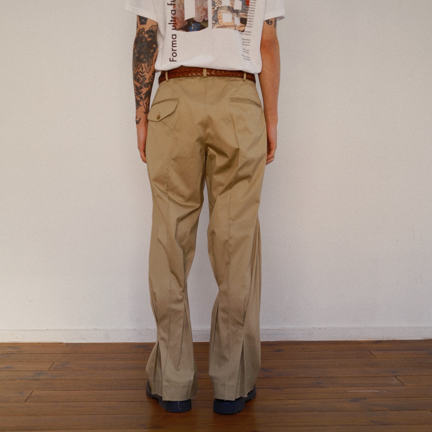 Pleated Chino Pants  Beige