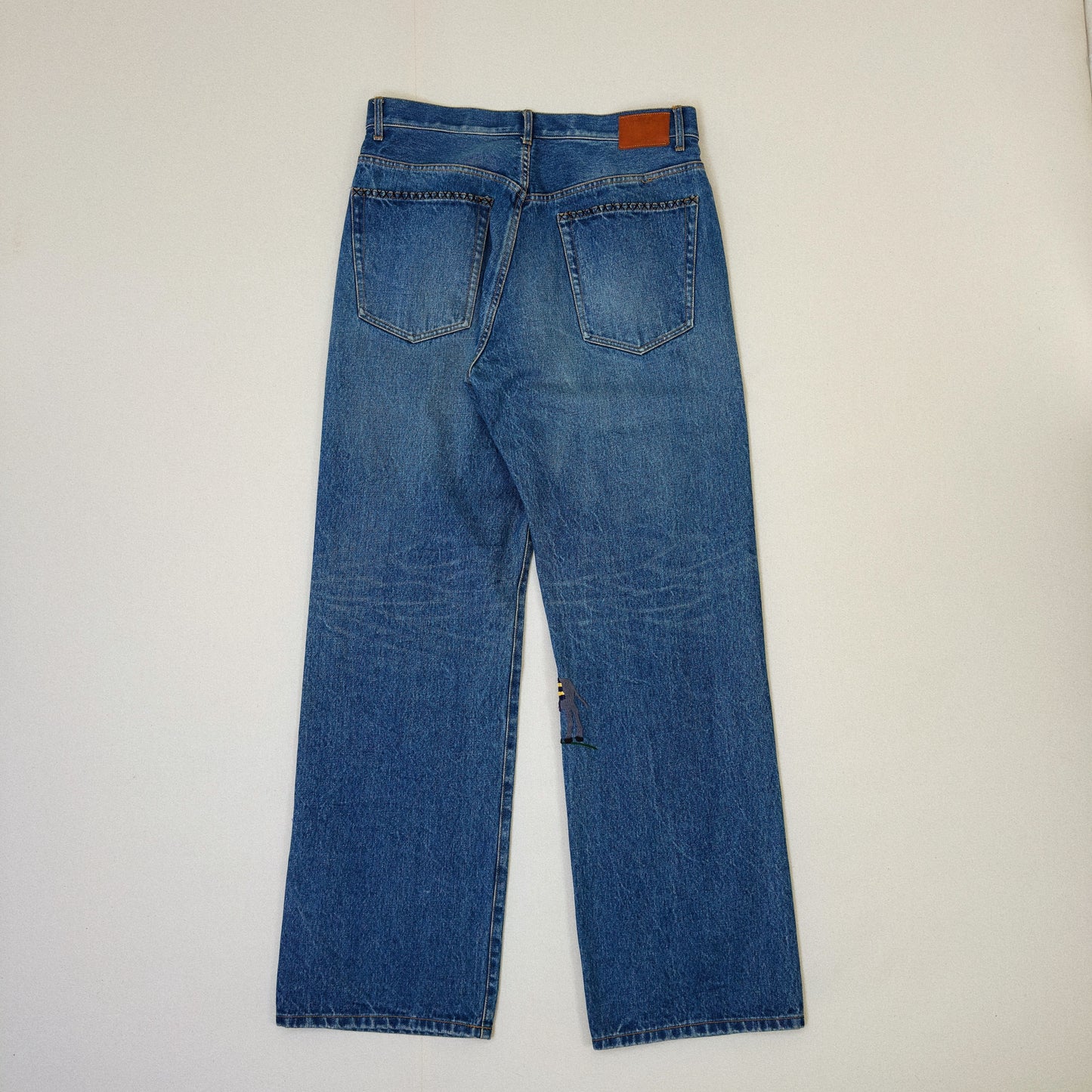 Hand-Embroidered Denim Pants 　Indigo