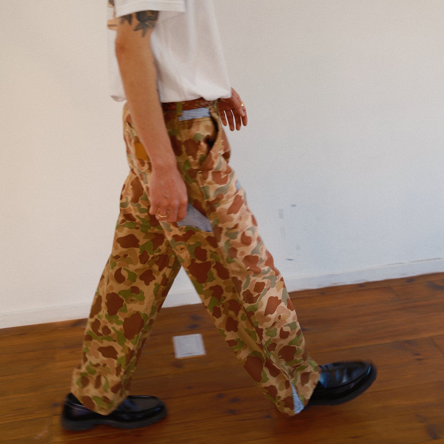 Patchworked Camo Pants Khaki