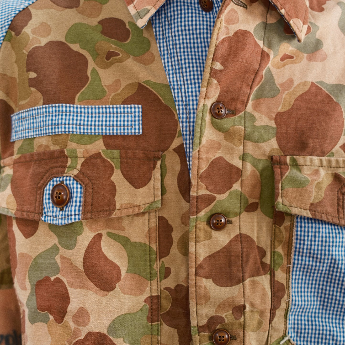 Patchworked Camo Shirt Khaki
