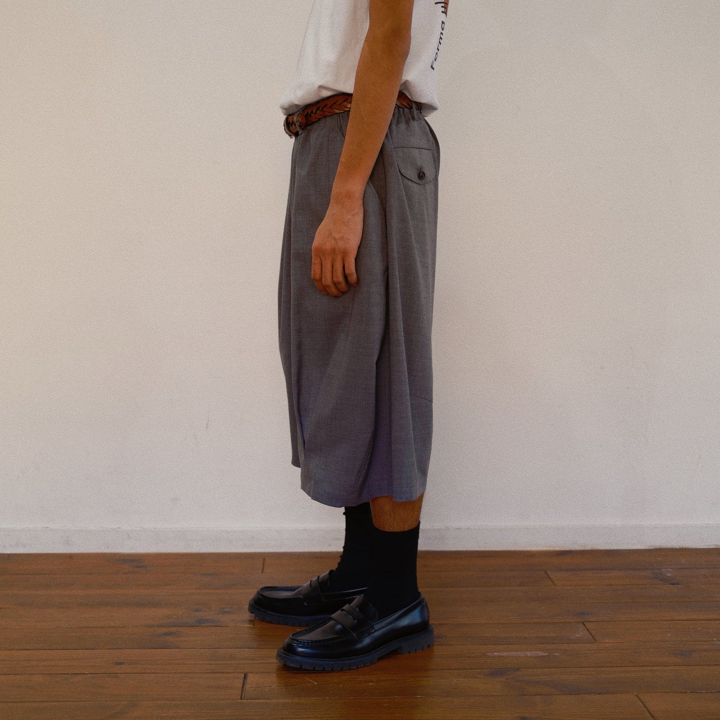 Pleated Balloon Dress Pants  Gray