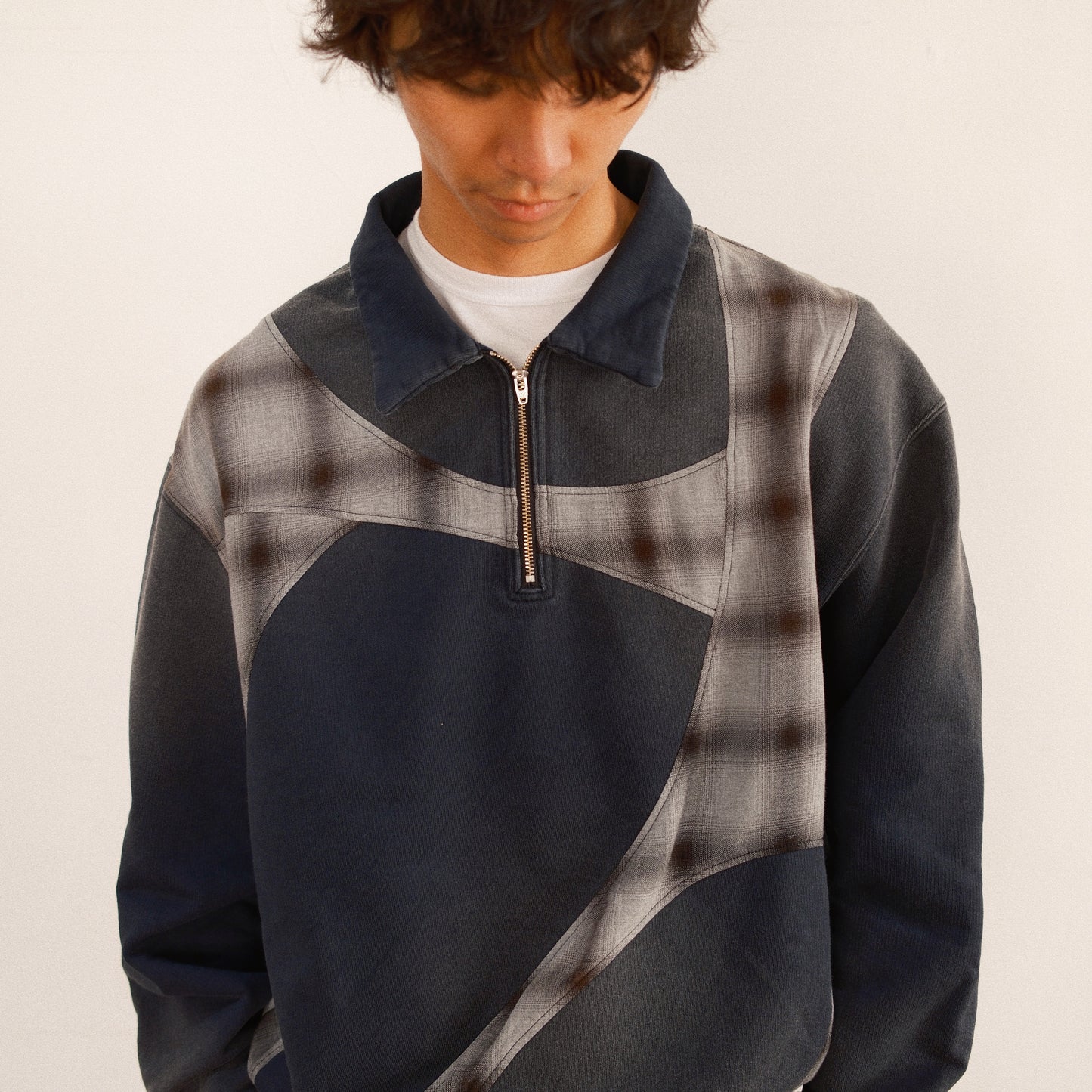 Pachwoked Half-Zip Sweatshirt Black