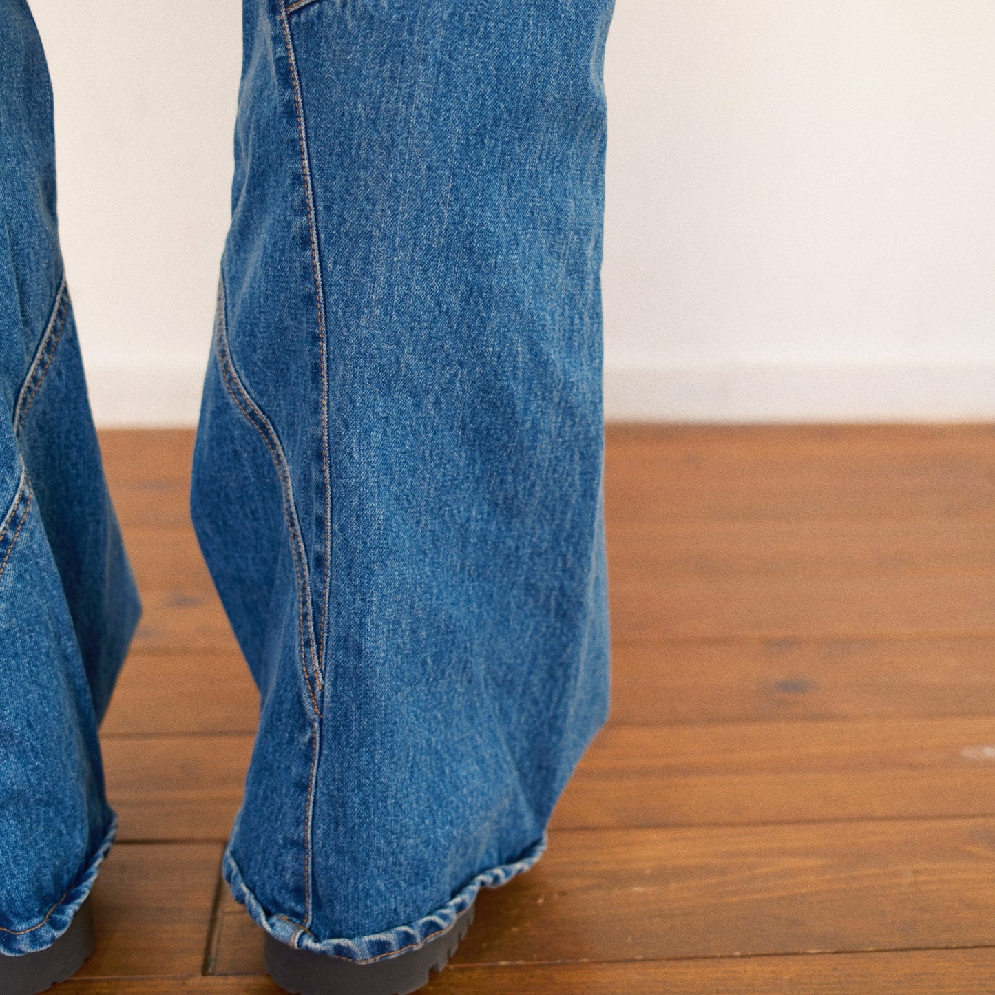 3D Cutting Denim Pants  Indigo