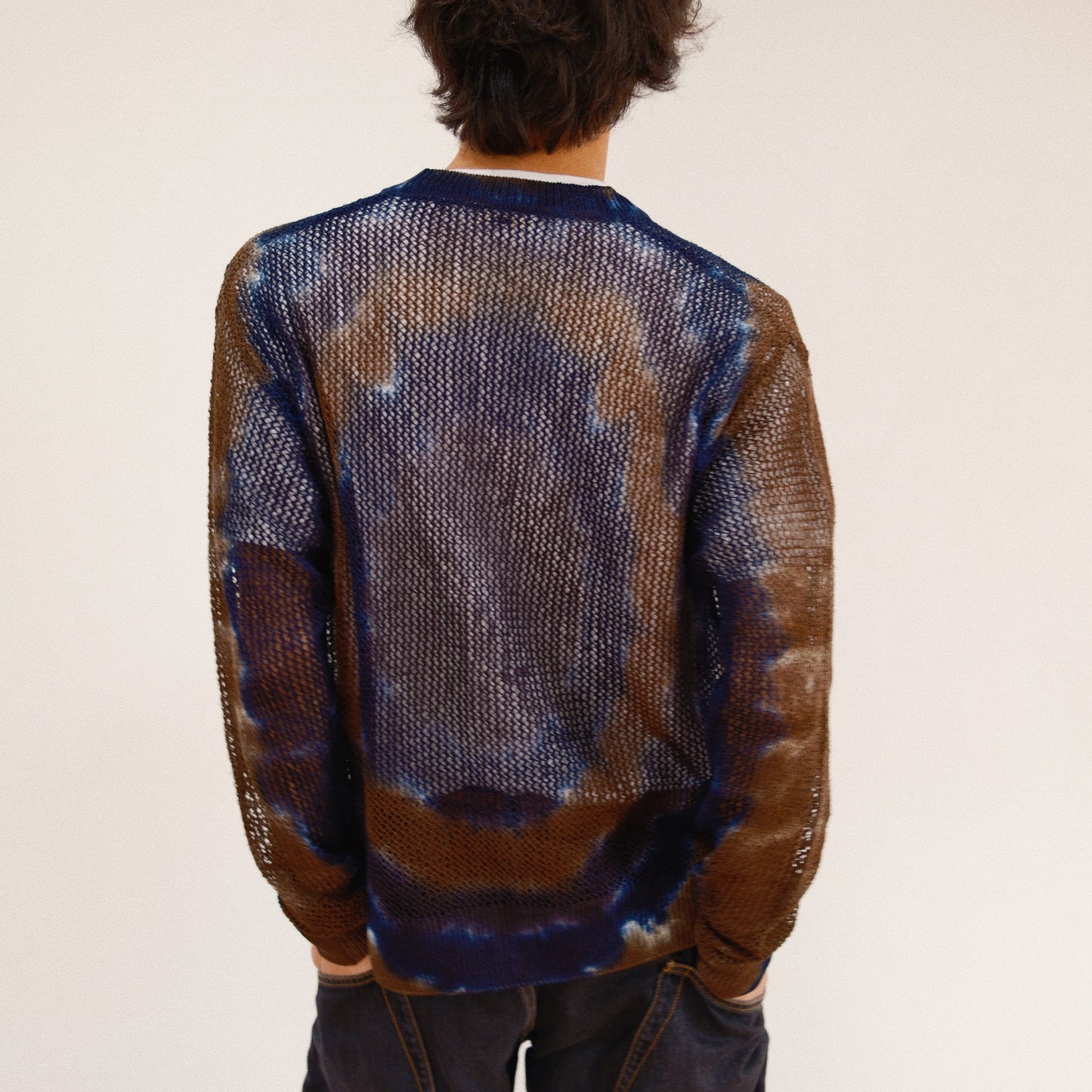 Tie-Dye Knit Cardigan Brown
